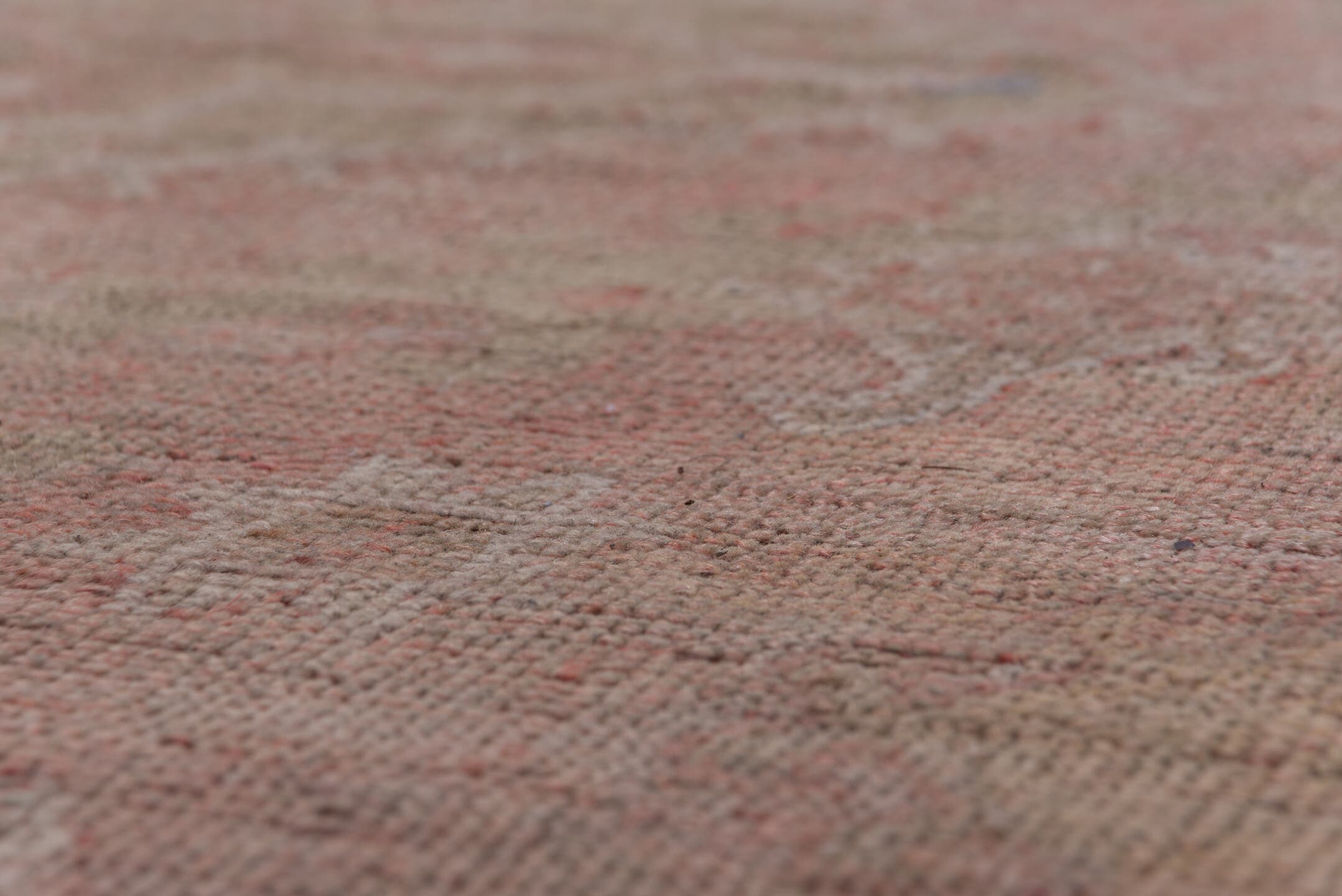 3' x 14' one-of-a-kind handmade vintage Tulu runner rug. Color palette: rose, taupe, dusty pink, camel, ivory, sage, brown