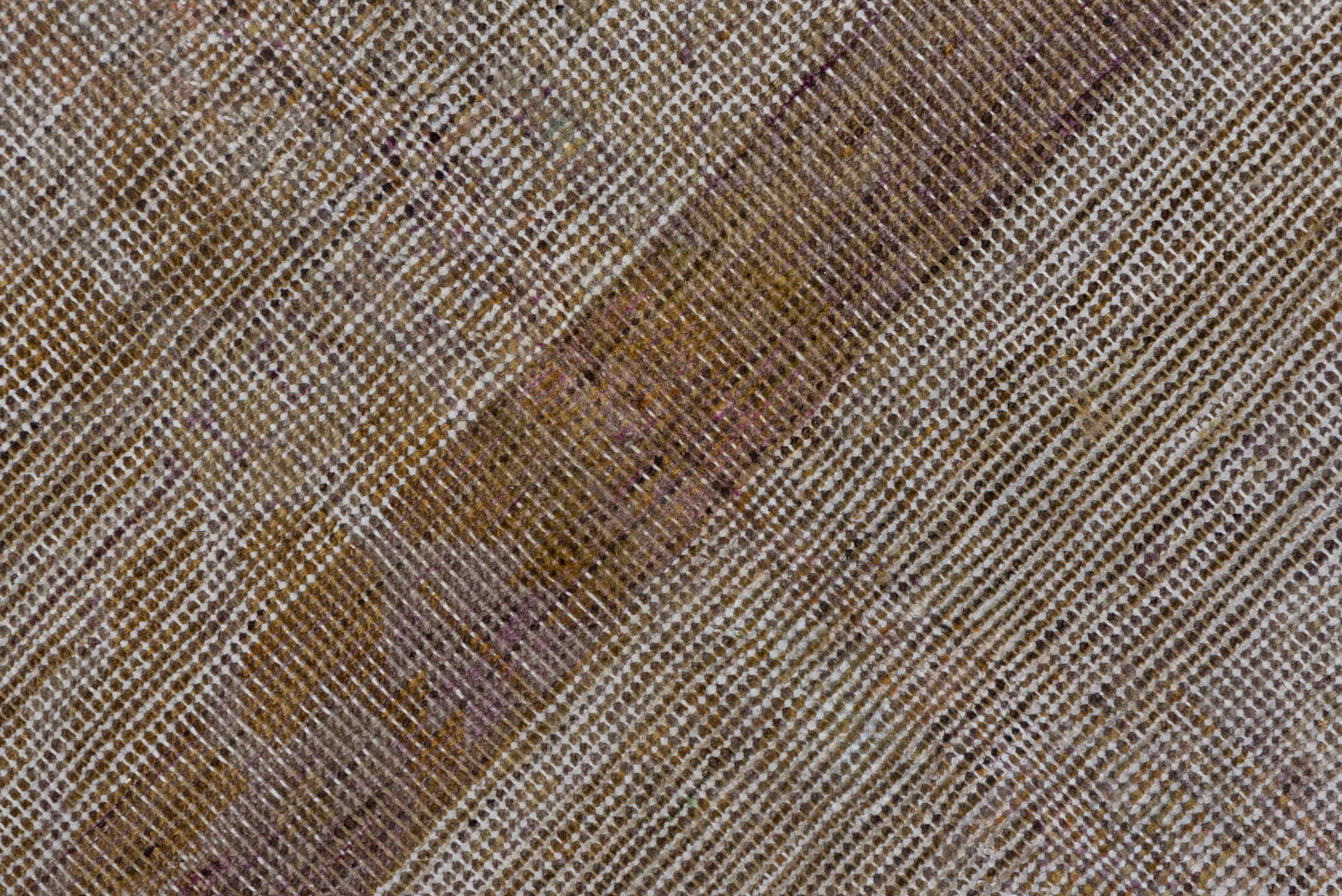 12' x 14' one-of-a-kind handmade vintage Kilim oversize rug. Color palette: taupe, blush, ivory, beige, sand, rose, camel