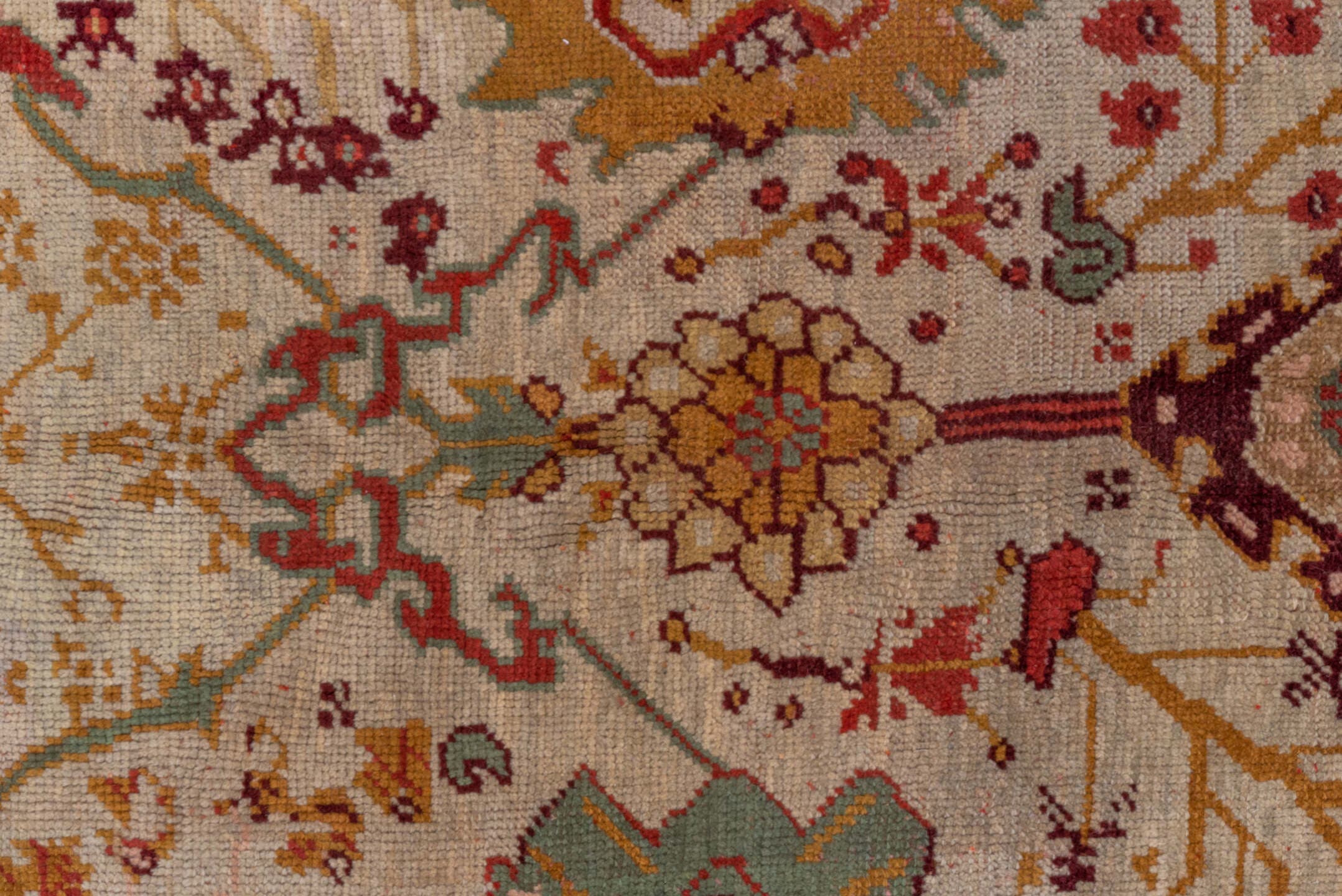 8' x 12' one-of-a-kind handmade vintage Kilim large size rug. Color palette: ivory, red, sage, camel, rust, taupe, burgundy