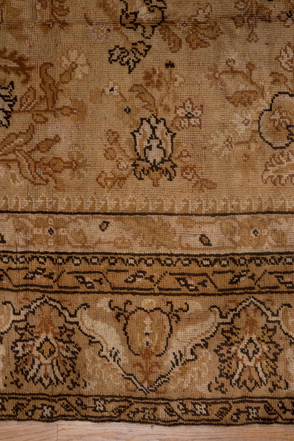 4' x 12' one-of-a-kind handmade vintage Tulu runner rug. Color palette: camel, taupe, ivory, sienna, brown, sand, beige