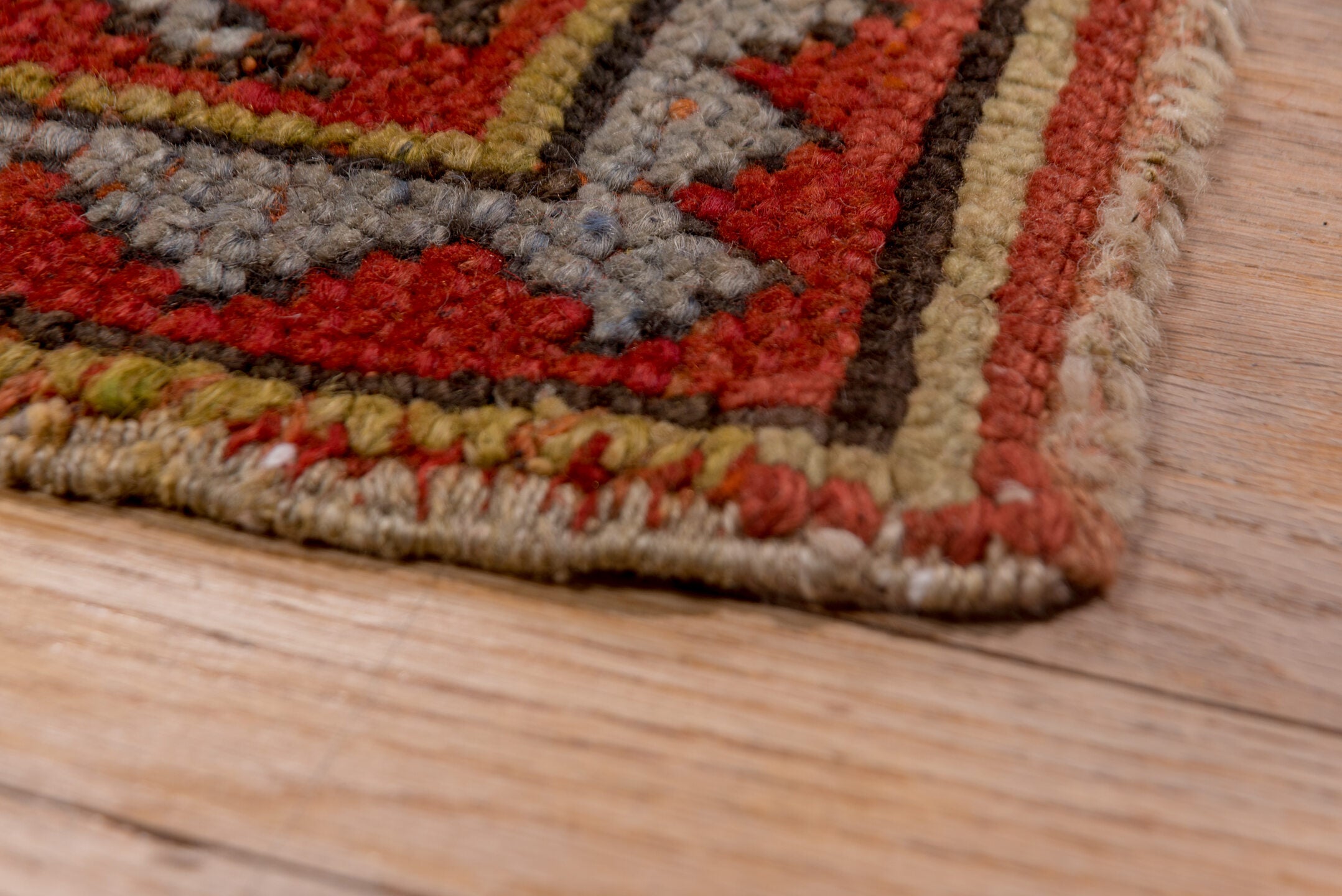 12' x 13' one-of-a-kind handmade vintage Oushak oversize rug. Color palette: brown, gray, pink, red