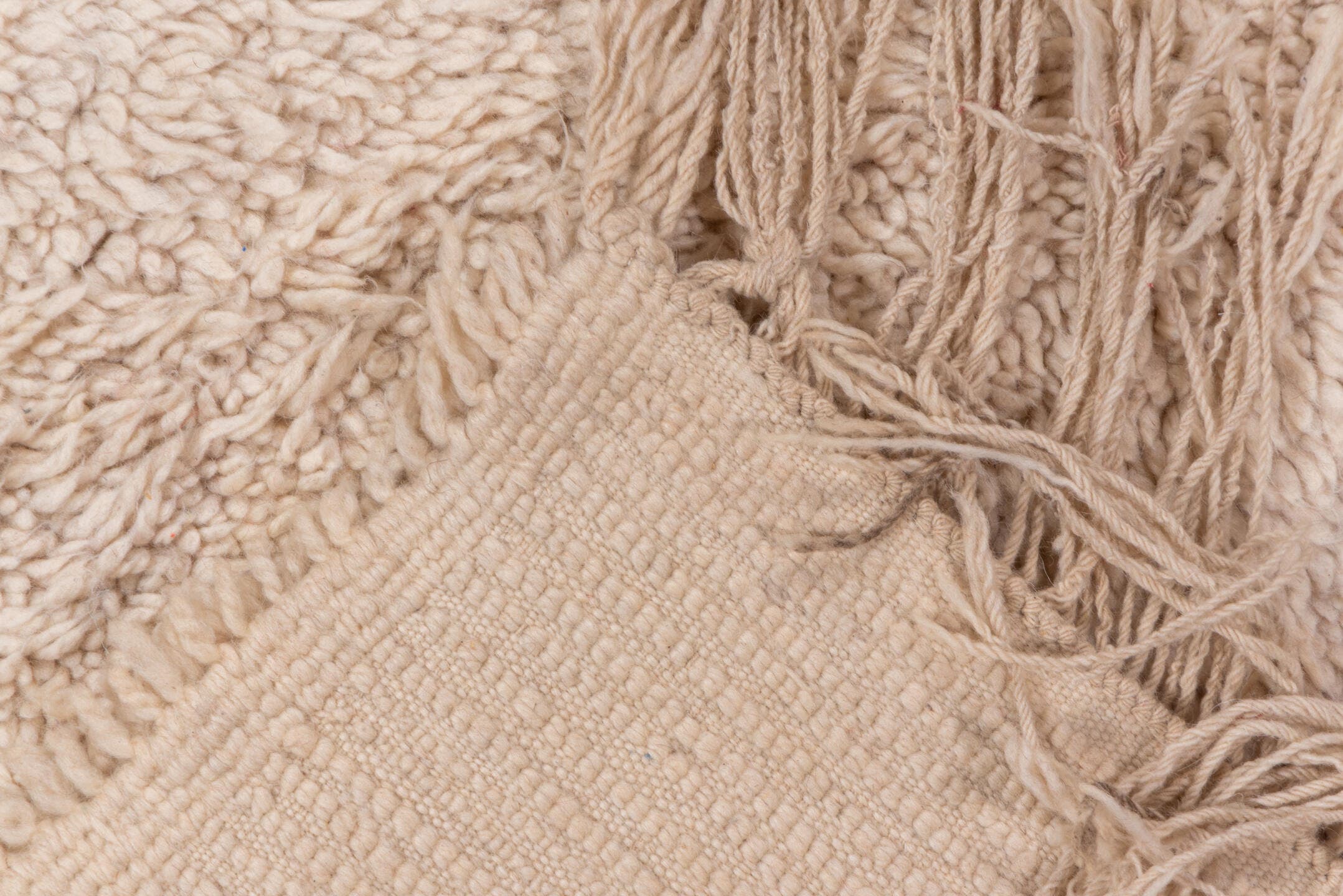 6' x 12' one-of-a-kind handmade vintage Moroccan large size rug. Color palette: ivory, cream, beige, taupe, gray