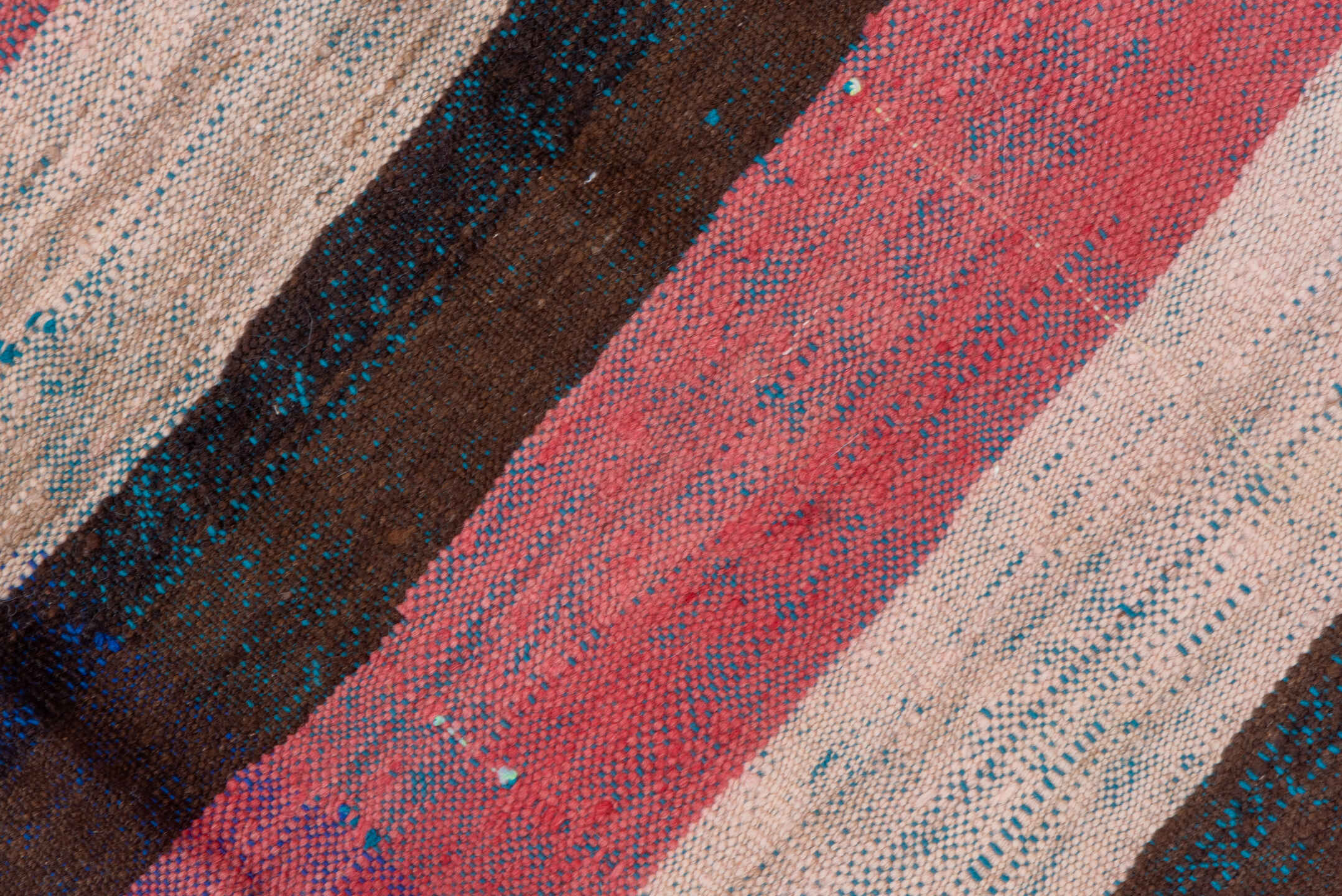 4' x 7' one-of-a-kind handmade vintage Moroccan rug. Color palette: rose, ivory, dark brown, burgundy, indigo, teal, pink