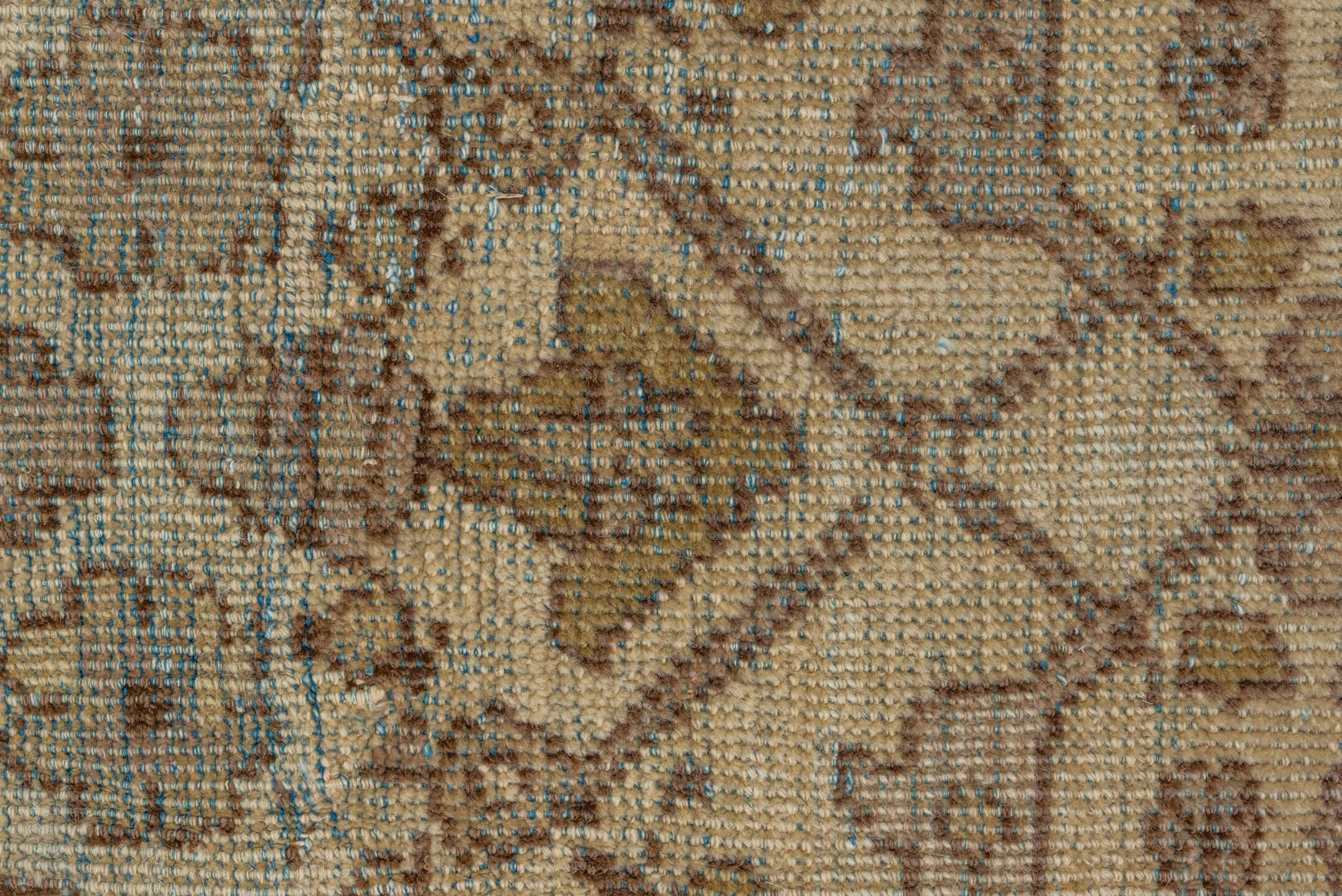 8' x 11' one-of-a-kind handmade antique Mahal large size rug. Color palette: ivory, taupe, beige, brown, sage, camel, slate