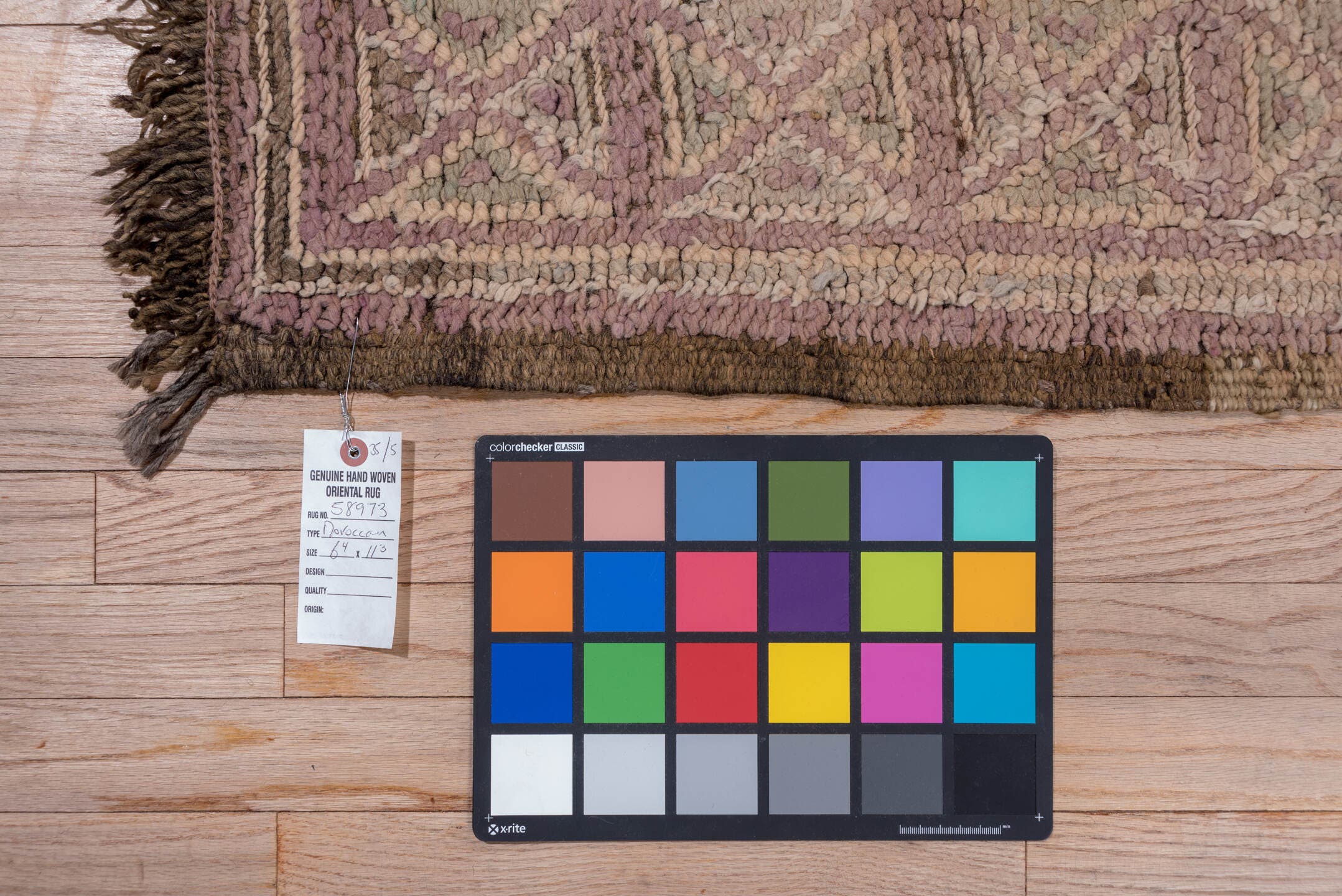 6' x 11' one-of-a-kind handmade vintage Moroccan large size rug. Color palette: taupe, mauve, dusty rose, brown, beige