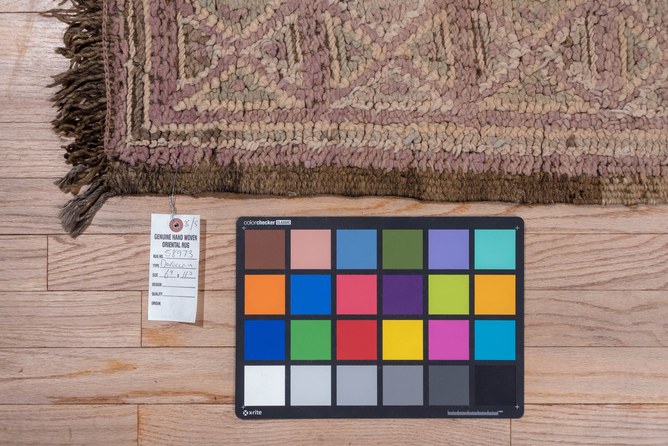 6' x 11' one-of-a-kind handmade vintage Moroccan large size rug. Color palette: brown, dark gray, gray, light gray