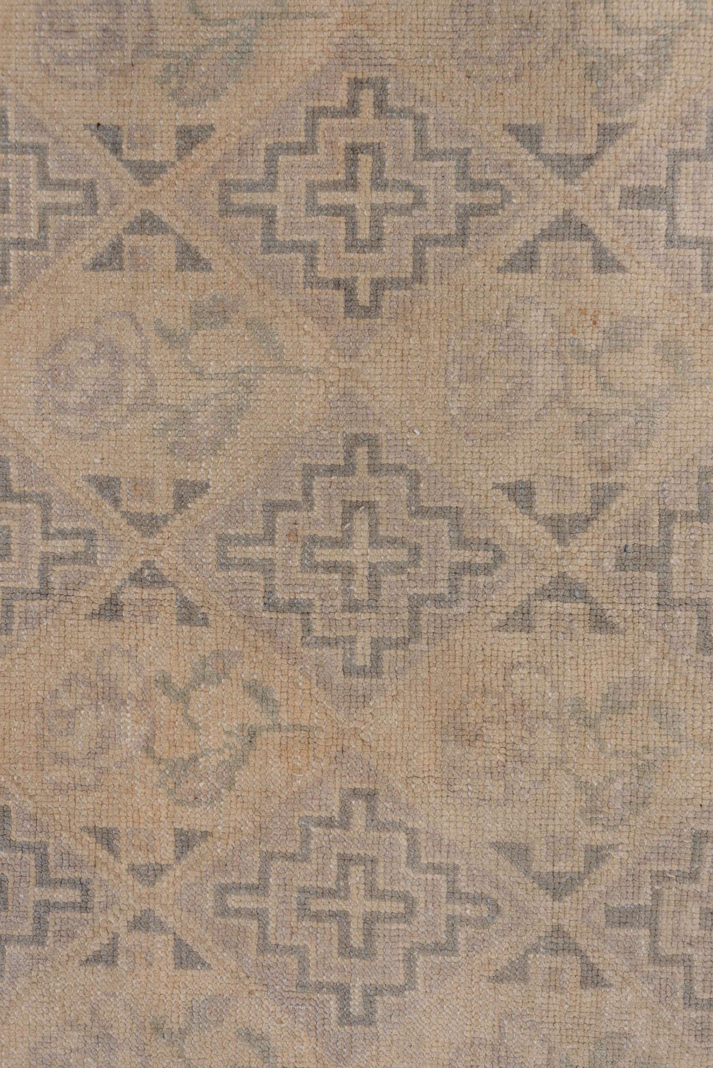 2' x 4' one-of-a-kind handmade vintage Oushak small size rug. Color palette: taupe, beige, camel, gray, rose, pink, red