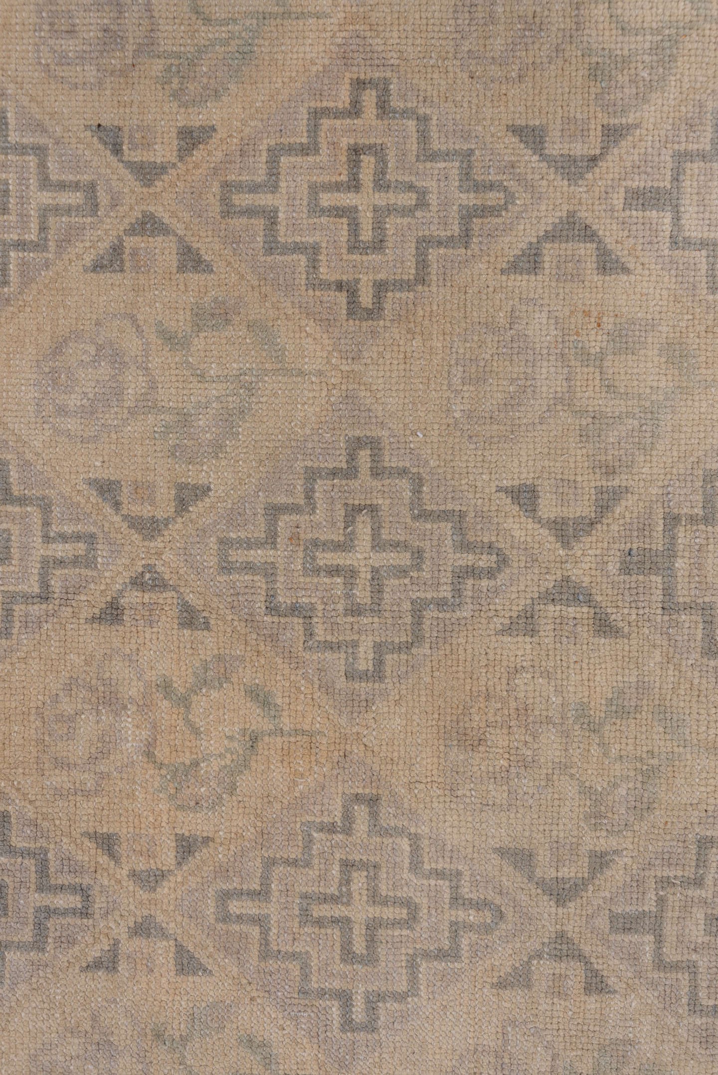 2' x 4' one-of-a-kind handmade vintage Oushak small size rug. Color palette: taupe, beige, camel, gray, rose, pink, red