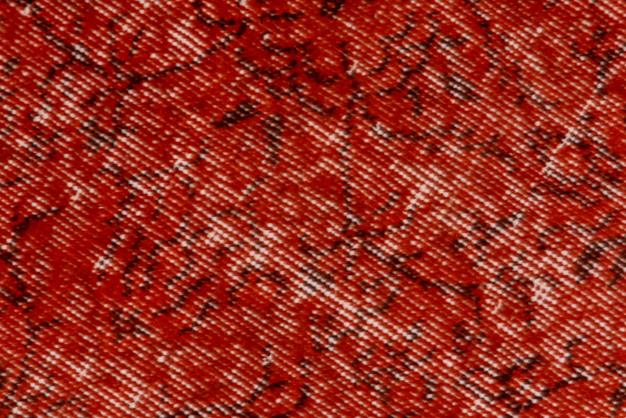7' x 10' one-of-a-kind handmade vintage Overdyed large size rug. Color palette: rust, terra cotta, crimson, brick, charcoal