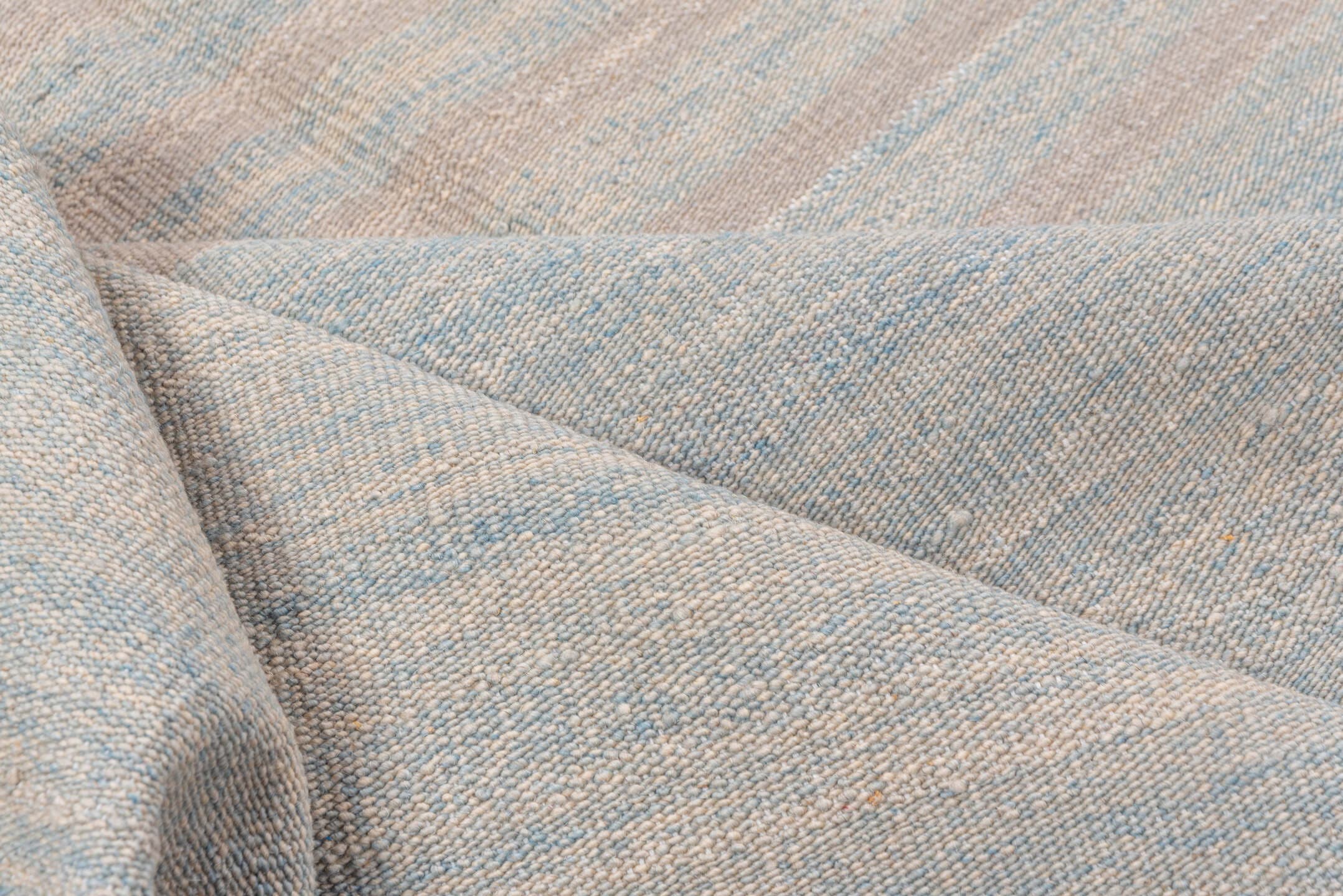 6' x 9' one-of-a-kind handmade vintage Kilim medium size rug. Color palette: pale blue, ivory, blush, taupe, light blue