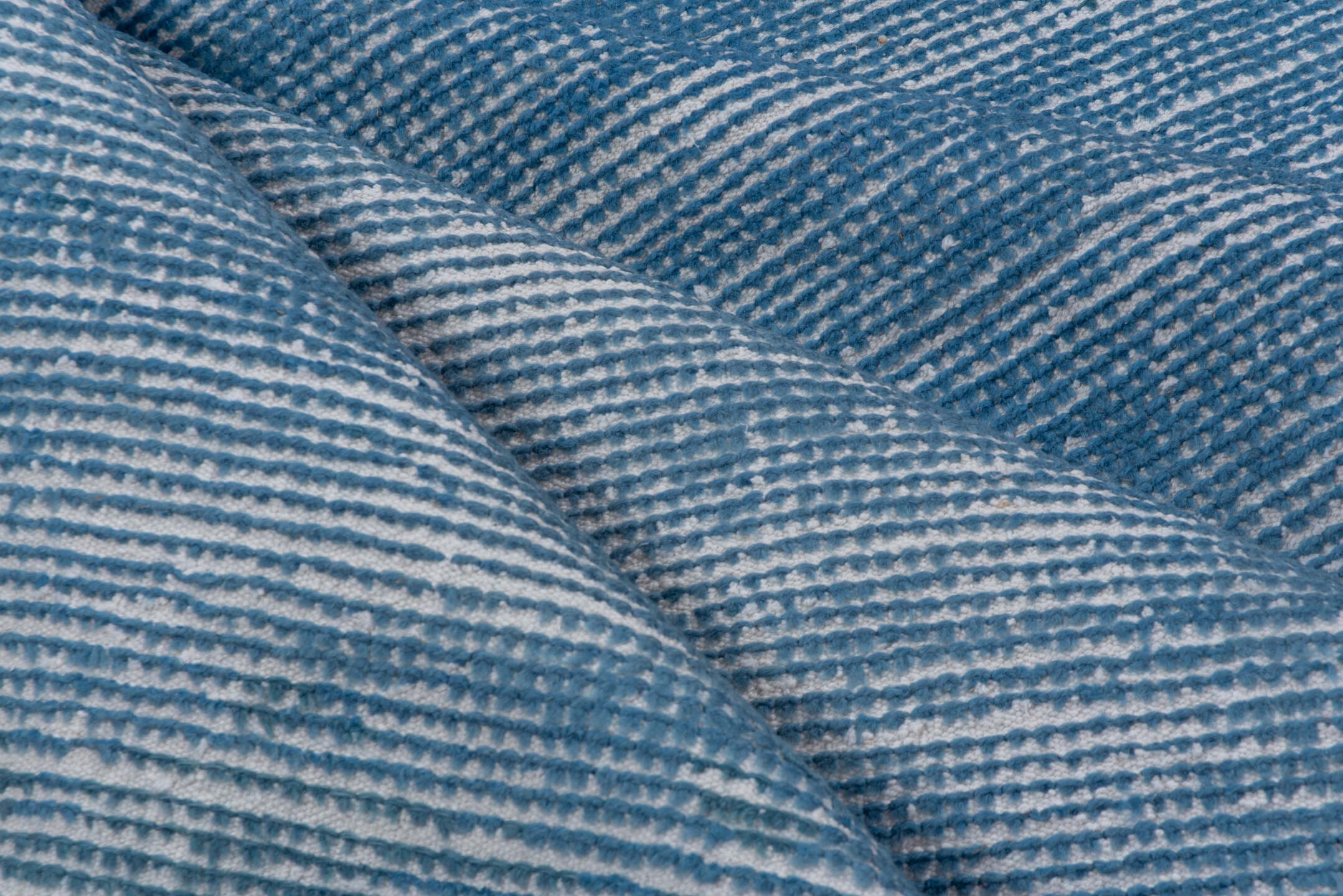 6' x 9' one-of-a-kind handmade antique Moroccan medium size rug. Color palette: sky blue, ivory, slate, powder blue