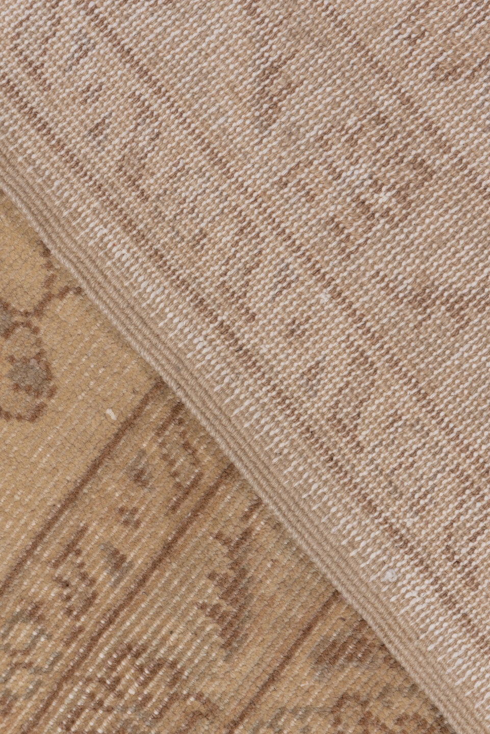 8' x 11' one-of-a-kind handmade vintage Sivas large size rug. Color palette: brown, off-white, orange, pink, tan