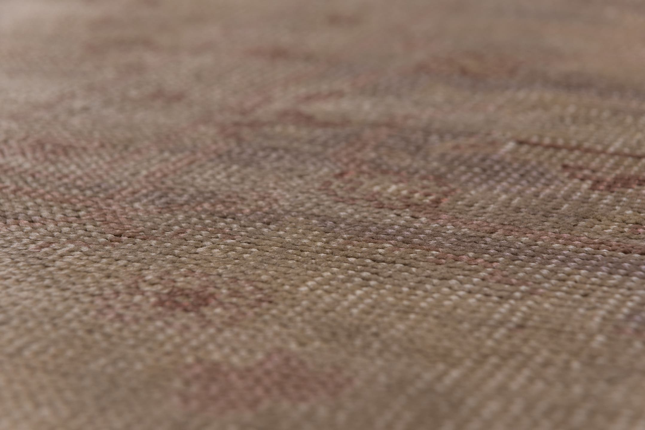 10' x 14' one-of-a-kind handmade antique Oushak large size rug. Color palette: taupe, ivory, dusty rose, pale blue, beige