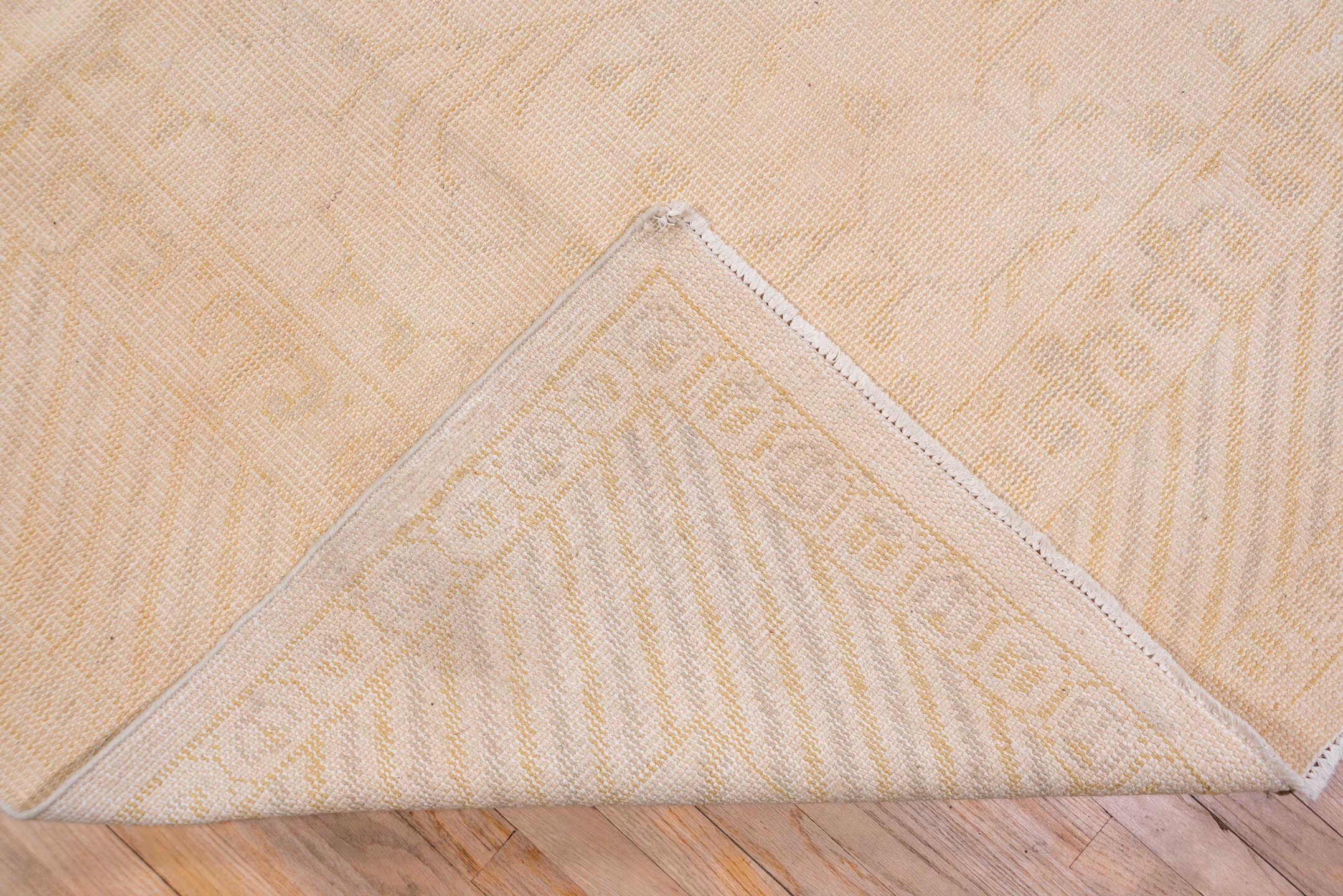9' x 12' one-of-a-kind handmade vintage Oushak large size rug. Color palette: ivory, cream, peach, blush, beige, sand