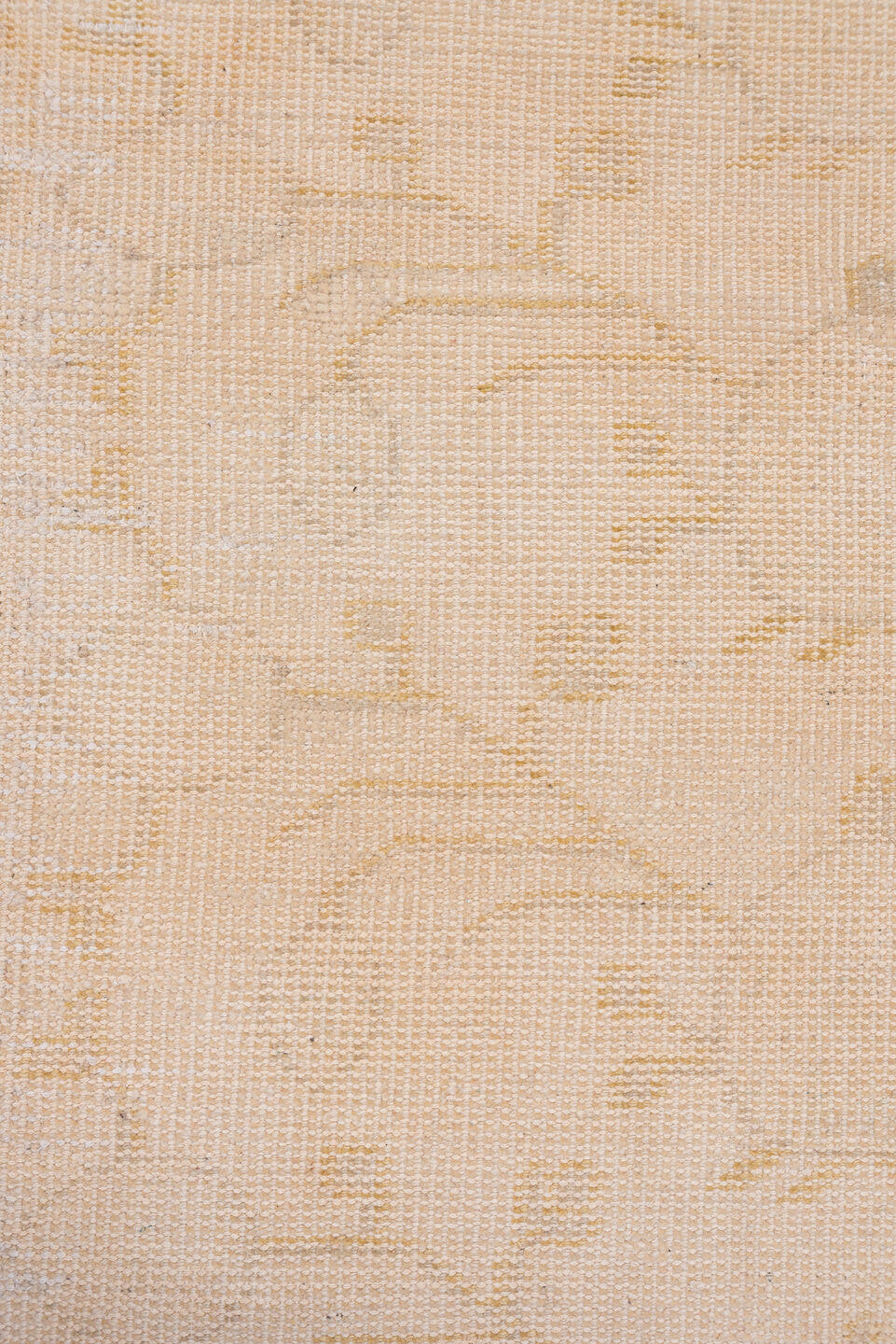 9' x 12' one-of-a-kind handmade vintage Oushak large size rug. Color palette: ivory, cream, peach, blush, beige, sand