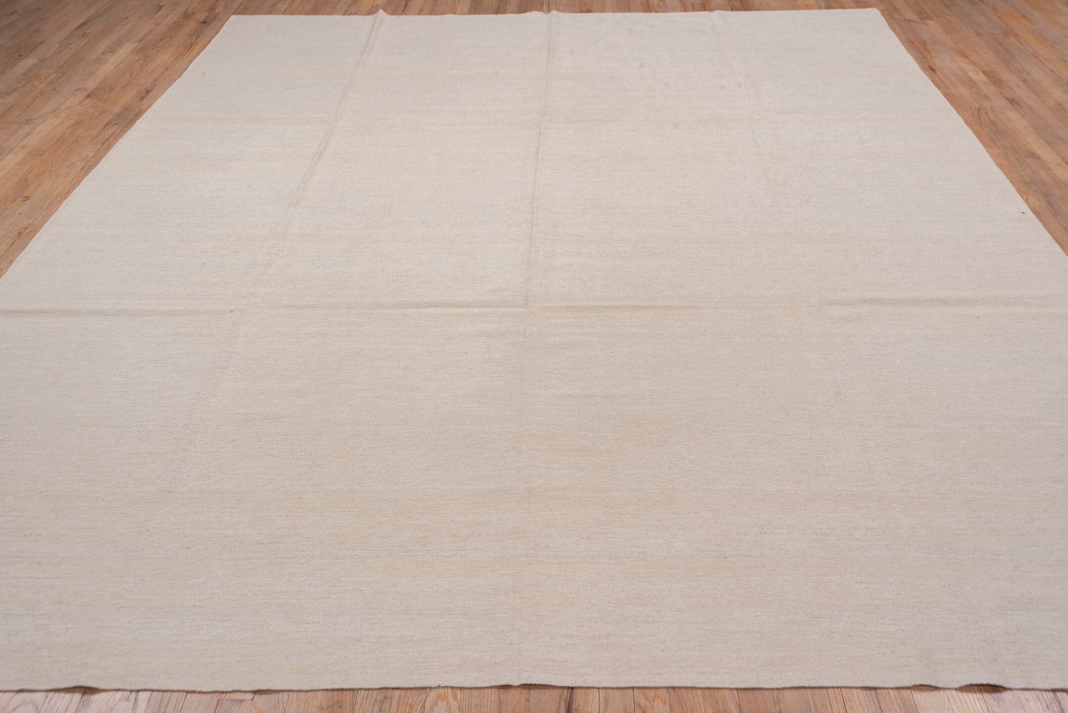 9' x 11' one-of-a-kind handmade vintage Kilim large size rug. Color palette: ivory, cream, beige, taupe, gray
