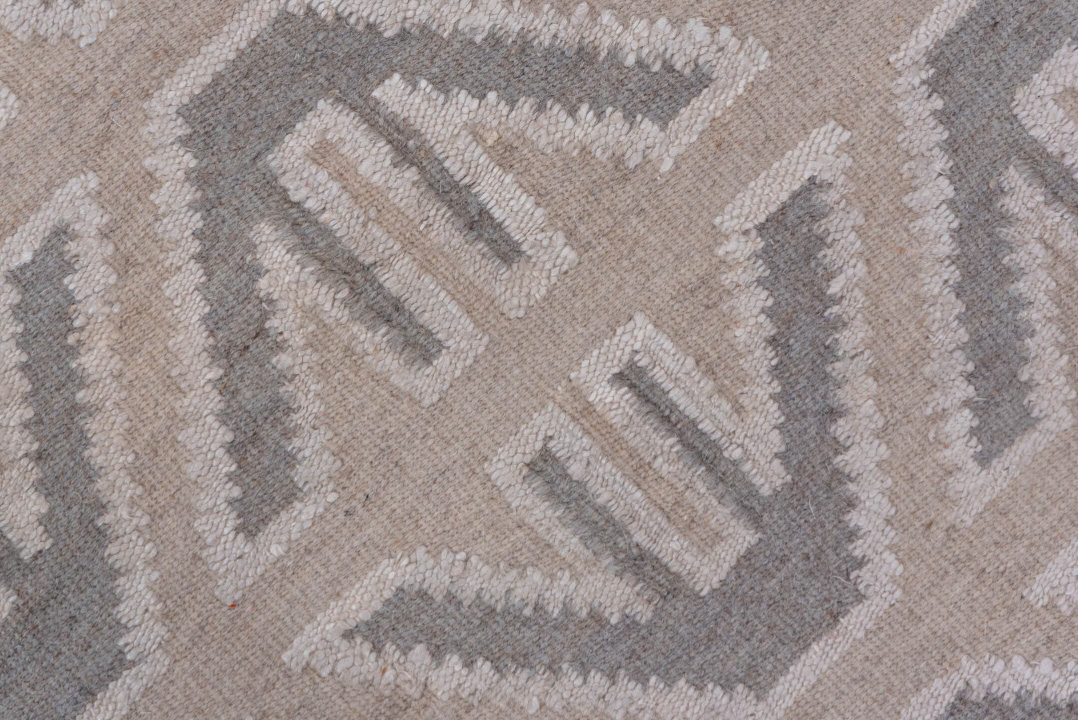 4' x 6' one-of-a-kind handmade vintage Kilim small size rug. Color palette: taupe, ivory, gray, cream, beige
