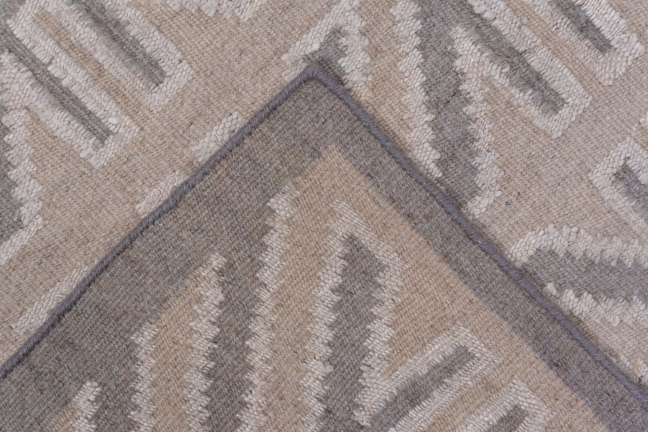 4' x 6' one-of-a-kind handmade vintage Kilim small size rug. Color palette: taupe, ivory, gray, cream, beige