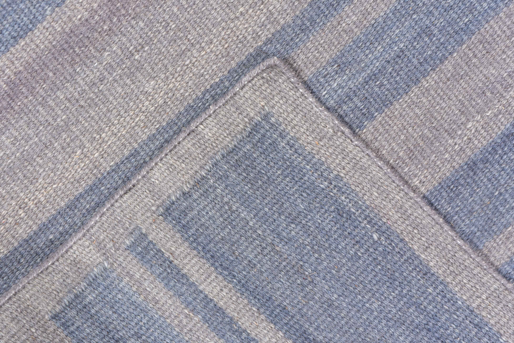 5' x 7' one-of-a-kind handmade vintage Kilim rug. Color palette: dark gray, gainsboro, gray, light blue, light gray