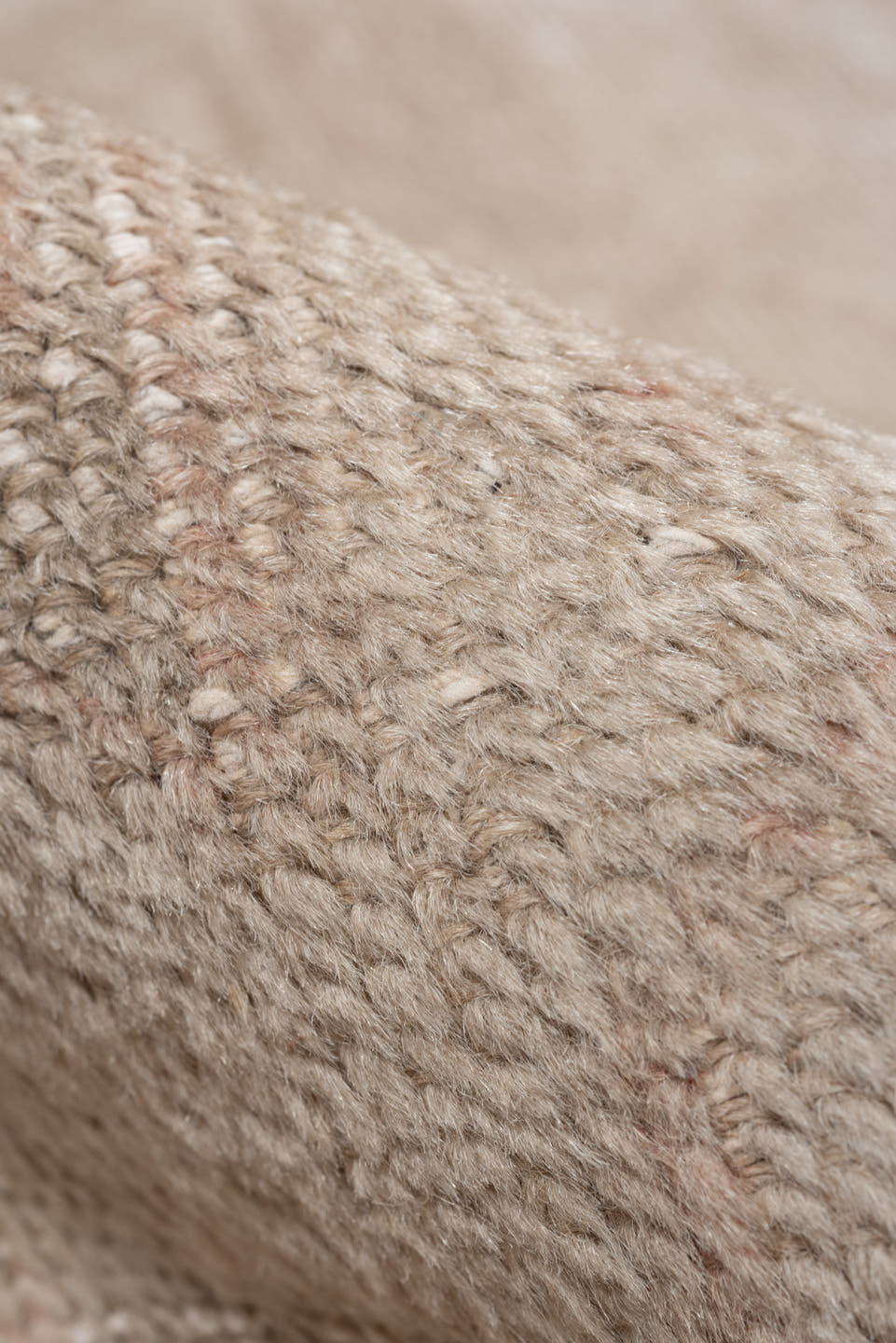 4' x 7' one-of-a-kind handmade vintage Oushak rug. Color palette: blush, taupe, ivory, beige, rose, camel, sage, pink, gray
