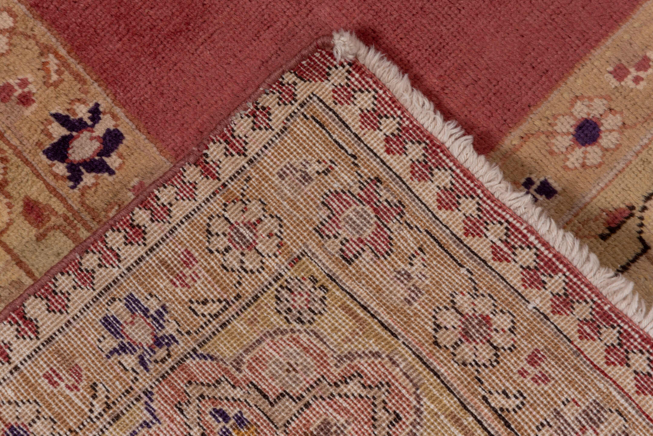 6' x 8' one-of-a-kind handmade vintage Tabriz medium size rug. Color palette: rose, ivory, camel, dusty pink, burgundy
