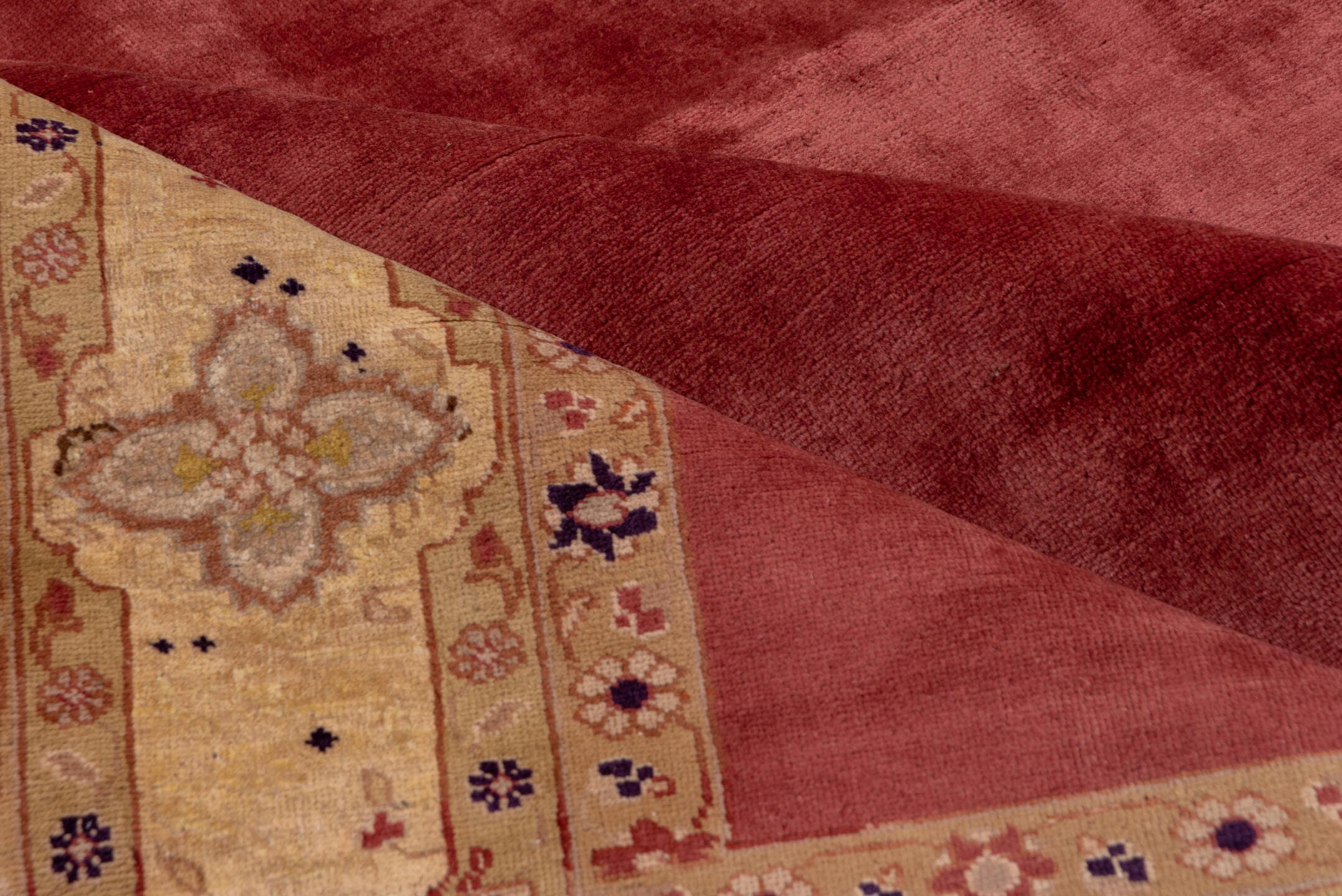 6' x 8' one-of-a-kind handmade vintage Tabriz medium size rug. Color palette: rose, ivory, camel, dusty pink, burgundy