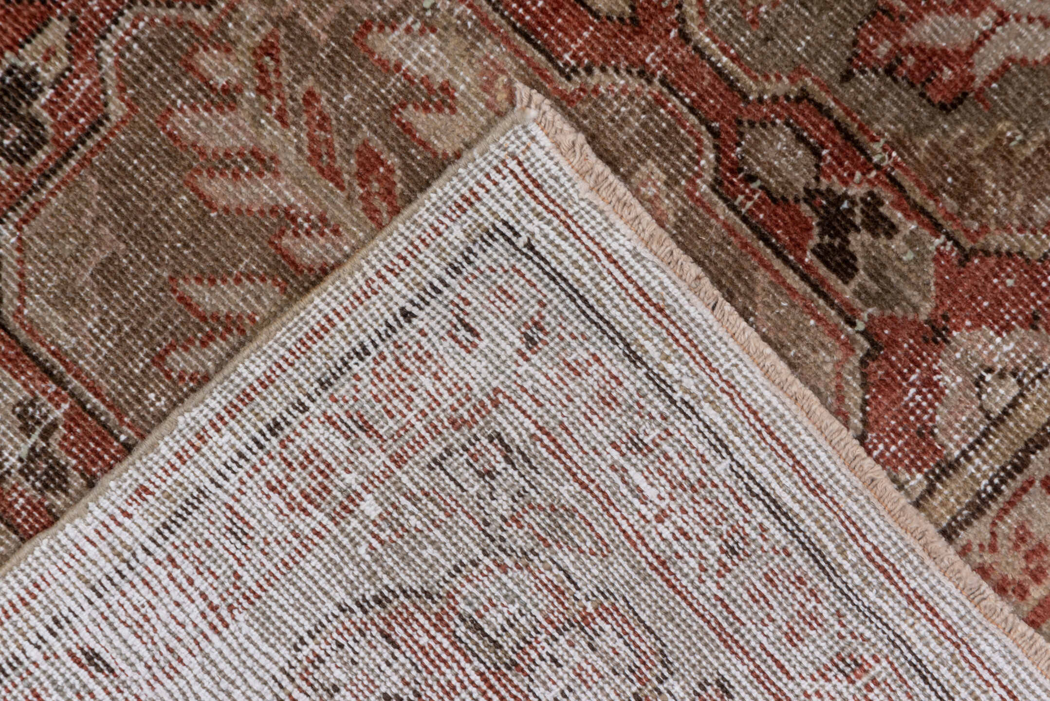 6' x 10' one-of-a-kind handmade vintage Tabriz large size rug. Color palette: brown, gainsboro, gray, light gray, off-white