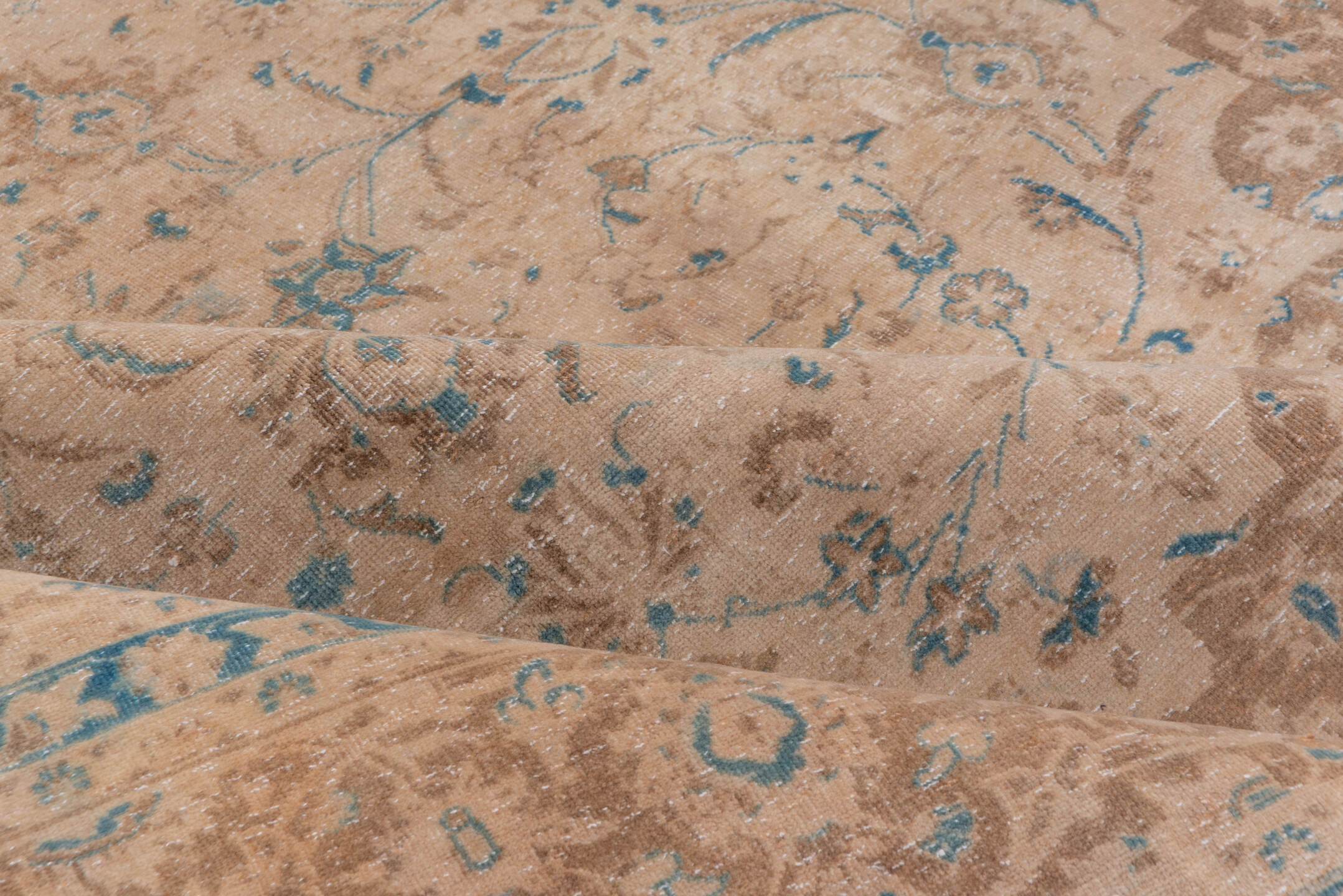 9' x 12' one-of-a-kind handmade vintage Tabriz large size rug. Color palette: brown, dark gray, gray, light gray