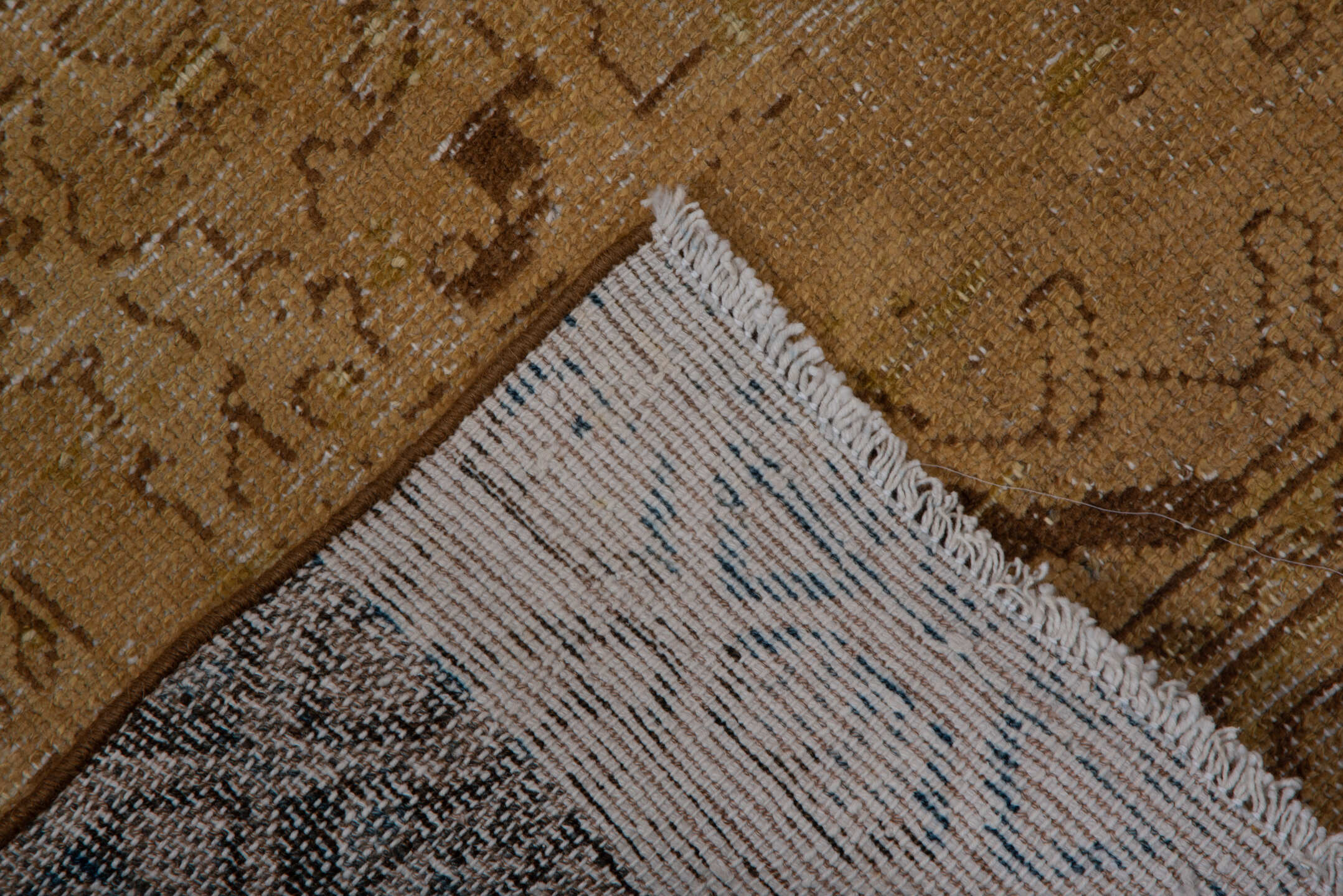 2' x 6' one-of-a-kind handmade vintage Malayer runner rug. Color palette: brown, gray, light gray, off-white, silver, snow