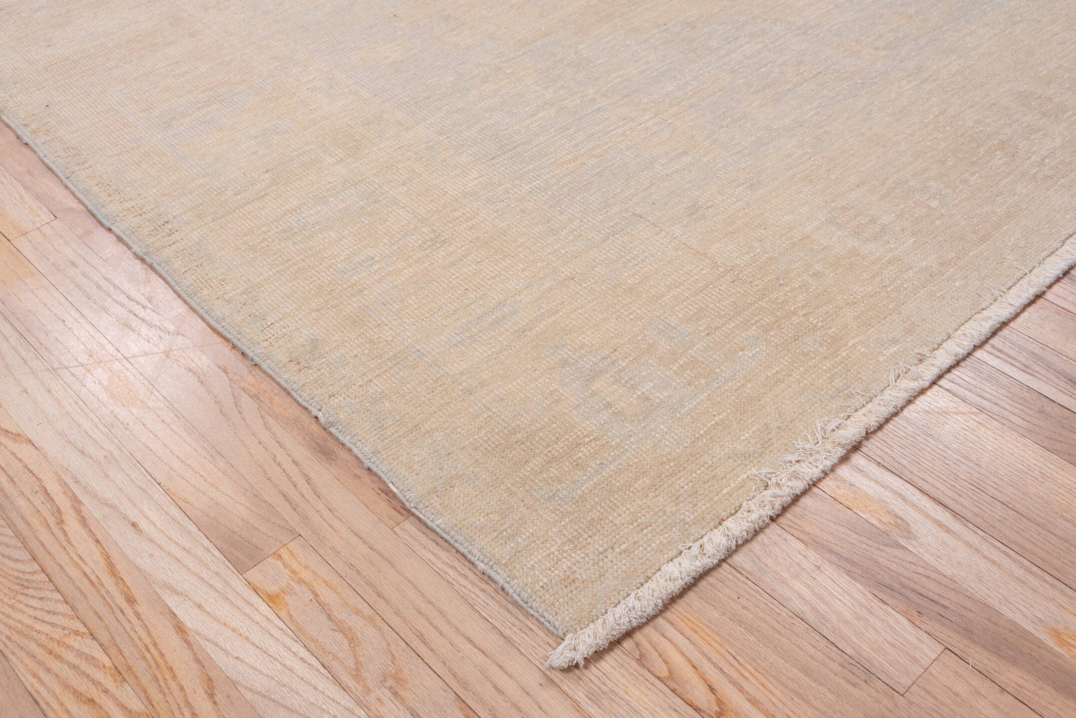 5' x 8' one-of-a-kind handmade vintage Oushak medium size rug. Color palette: blush, ivory, taupe, beige, sand, pink, gray