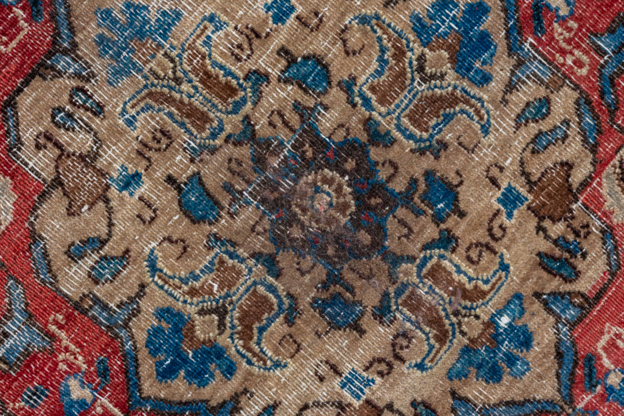 9' x 12' one-of-a-kind handmade vintage Sivas large size rug. Color palette: ivory, red, blue, brown, taupe, charcoal, beige