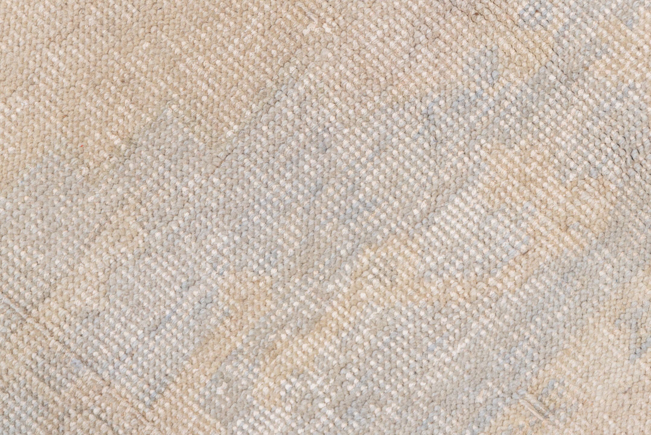 5' x 5' one-of-a-kind handmade vintage Oushak rug. Color palette: ivory, cream, beige, taupe, pale gold, light gray, gray