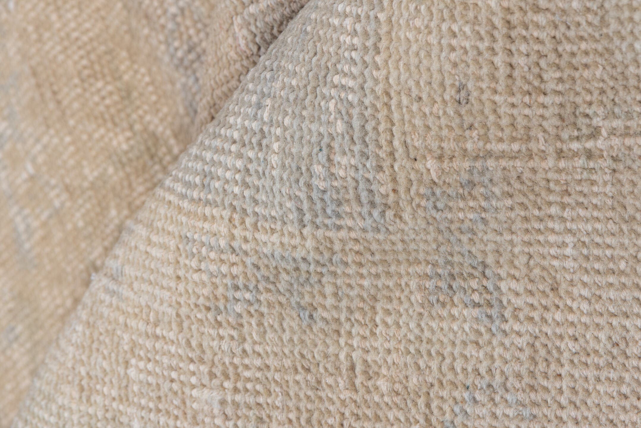 5' x 5' one-of-a-kind handmade vintage Oushak rug. Color palette: ivory, cream, beige, taupe, pale gold, light gray, gray
