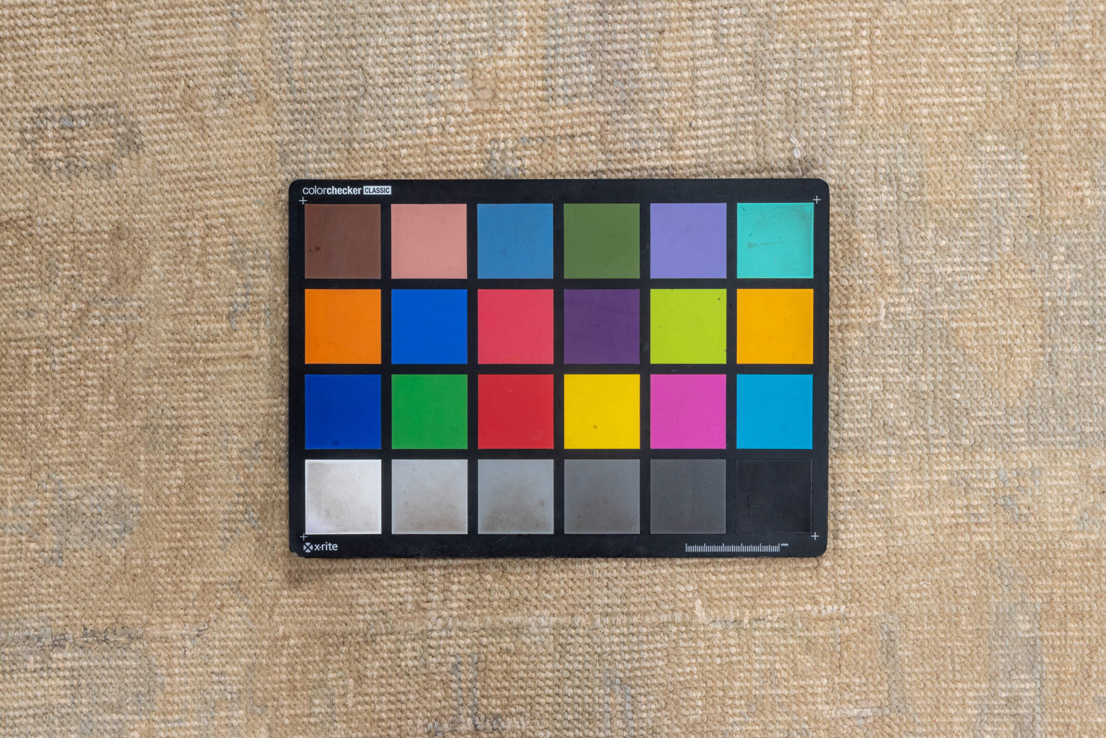 5' x 5' one-of-a-kind handmade vintage Oushak rug. Color palette: antiquewhite, bisque, blanched almond, brown, gainsboro