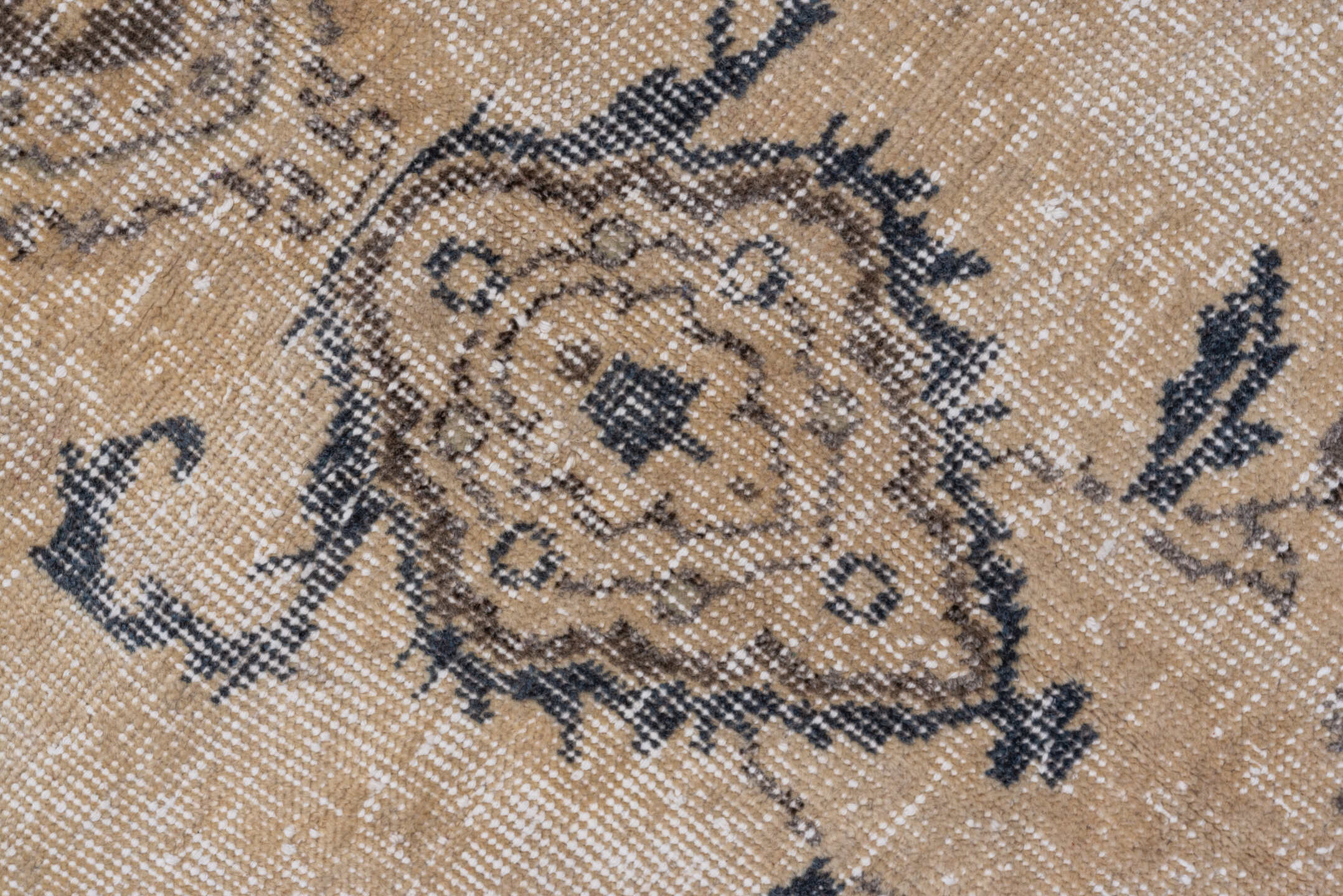 7' x 10' one-of-a-kind handmade vintage Oushak large size rug. Color palette: black, brown, charcoal, dim gray, gray