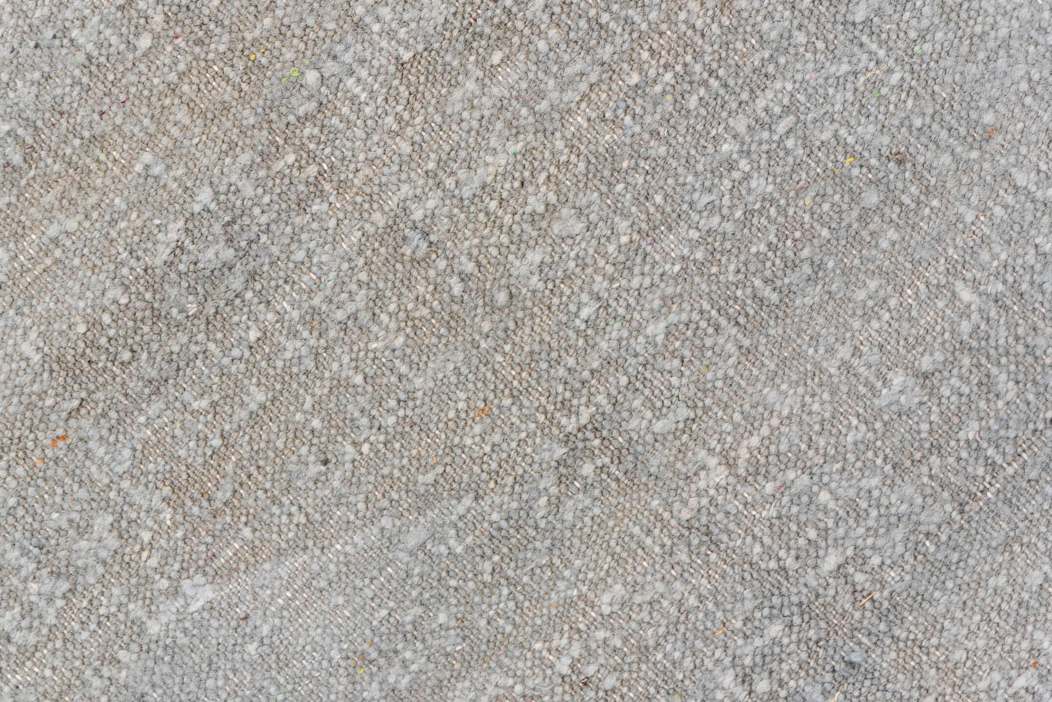 11' x 14' one-of-a-kind handmade vintage Dhurrie oversize rug. Color palette: pale blue, silver, ivory, light blue, gray