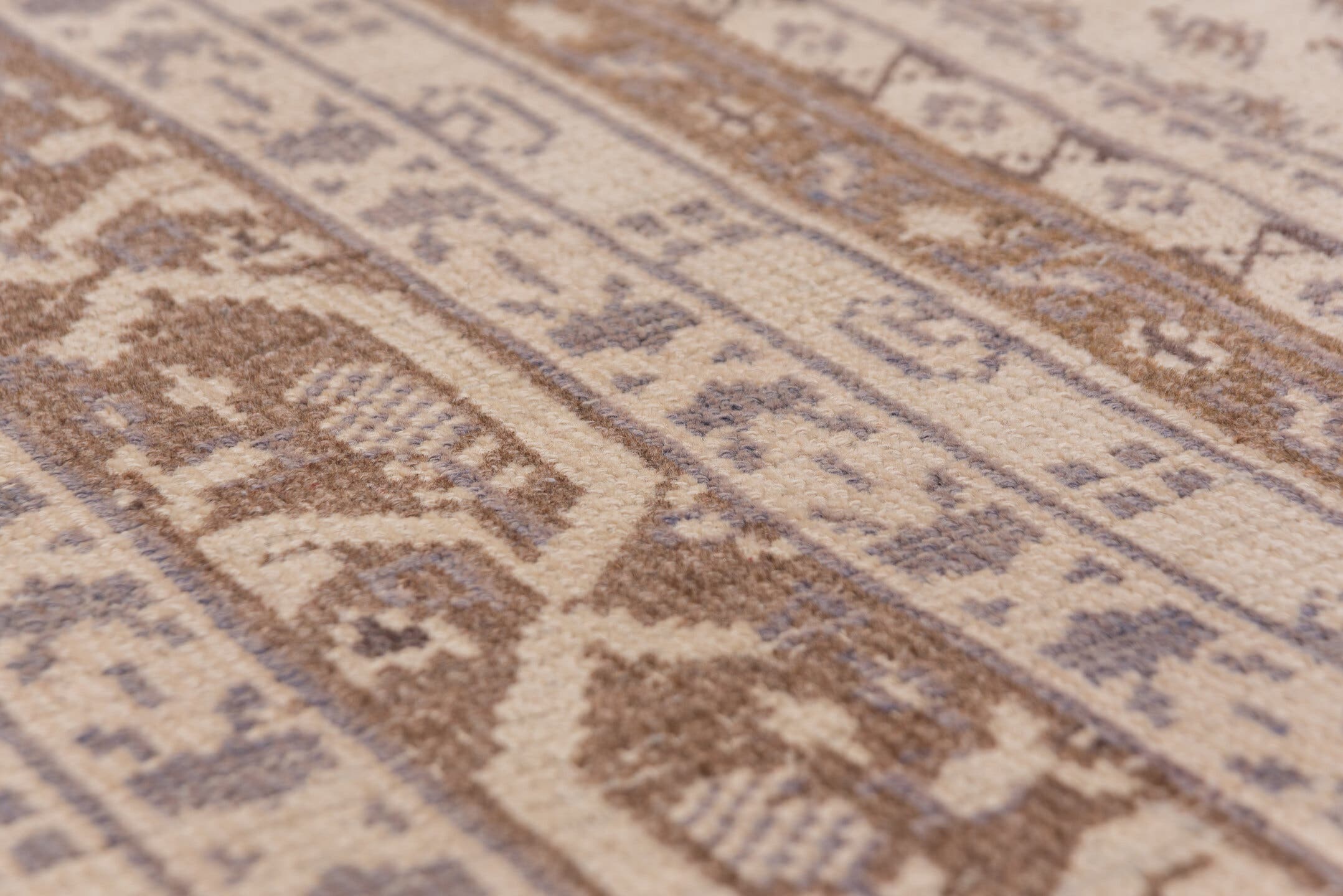 11' x 14' one-of-a-kind handmade vintage Sivas oversize rug. Color palette: ivory, taupe, brown, beige, camel, gray