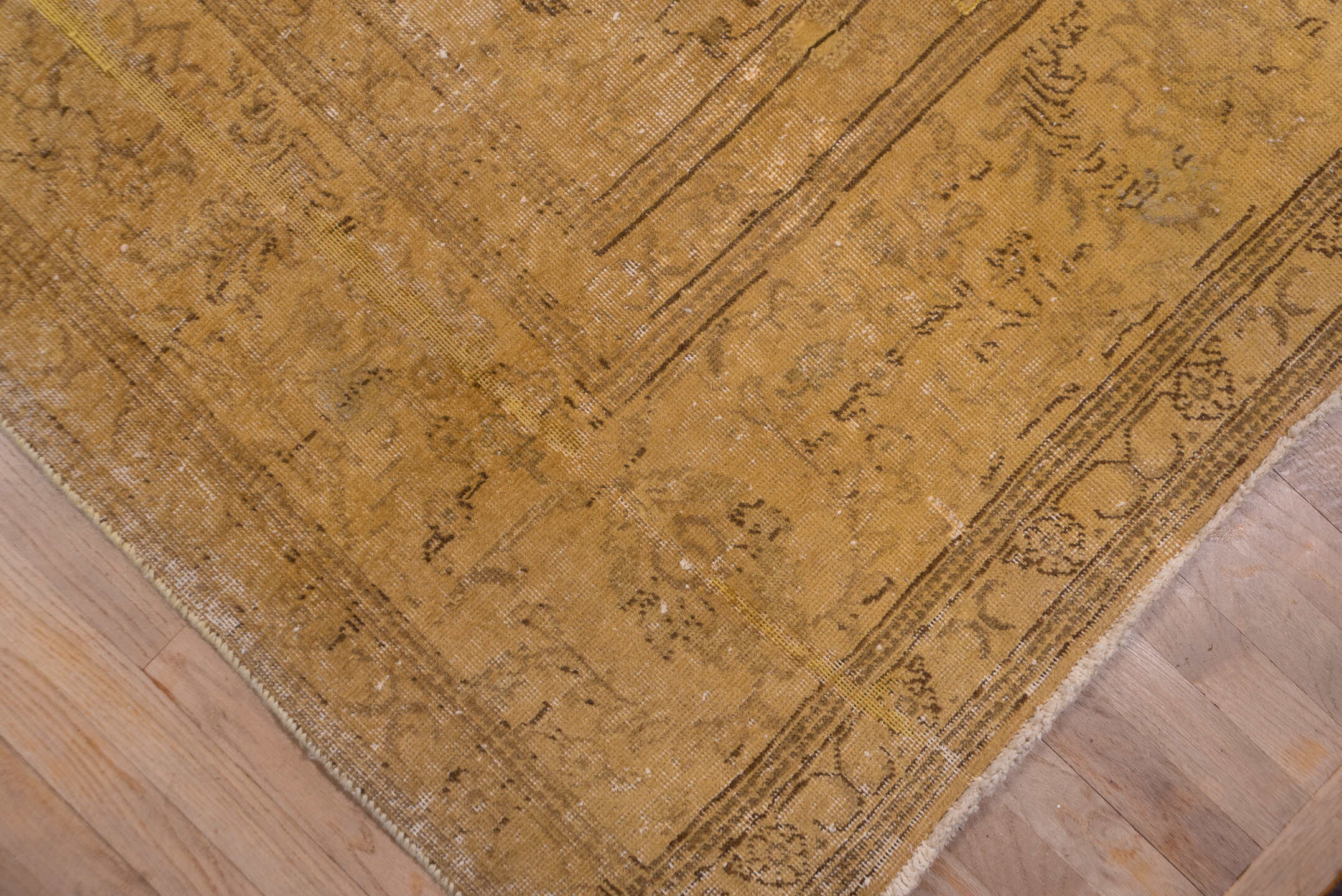 10' x 16' one-of-a-kind handmade vintage Tabriz rug. Color palette: camel, tan, taupe, brown, beige, ochre, gray, gold