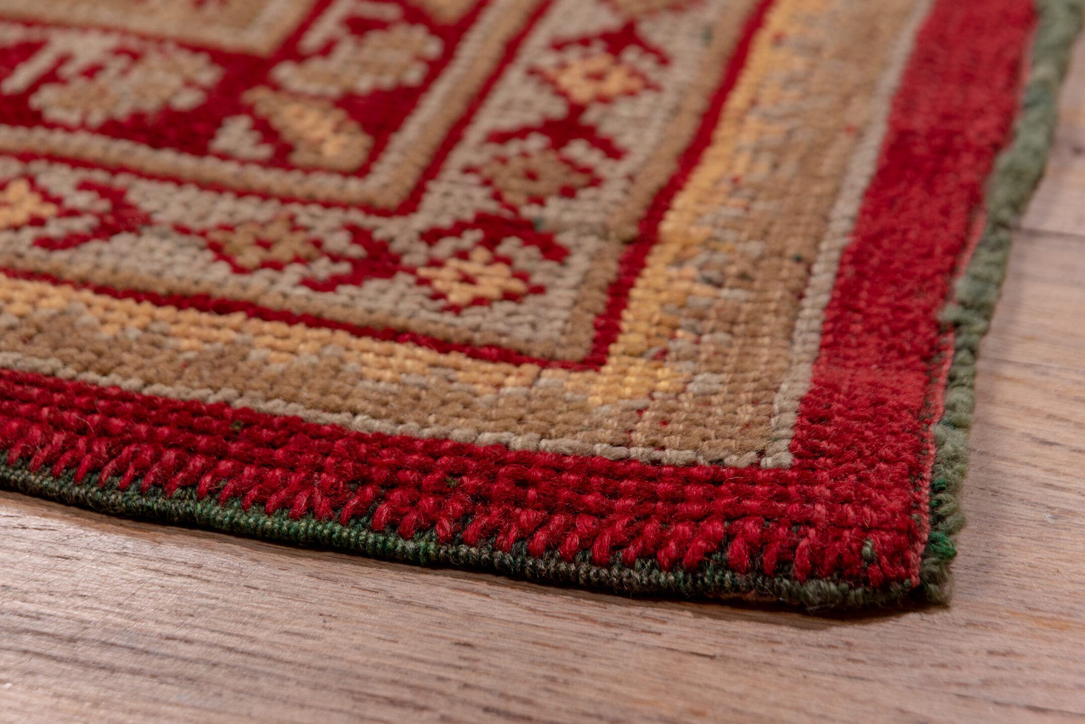 12' x 12' one-of-a-kind handmade antique Oushak oversize rug. Color palette: red, ivory, rust, gold, camel, burgundy