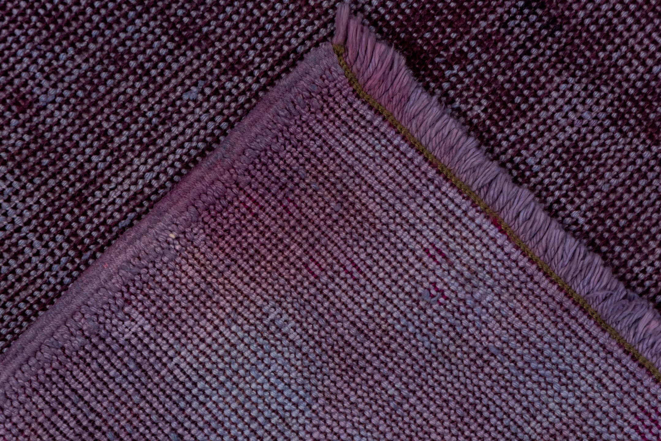 4' x 6' one-of-a-kind handmade vintage Overdyed small size rug. Color palette: violet, plum, lavender, eggplant, pink