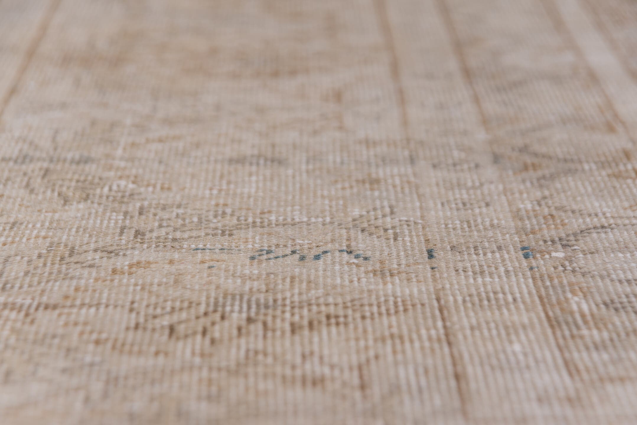 7' x 10' one-of-a-kind handmade vintage Kaisary large size rug. Color palette: beige, ivory, taupe, camel, sand, light brown