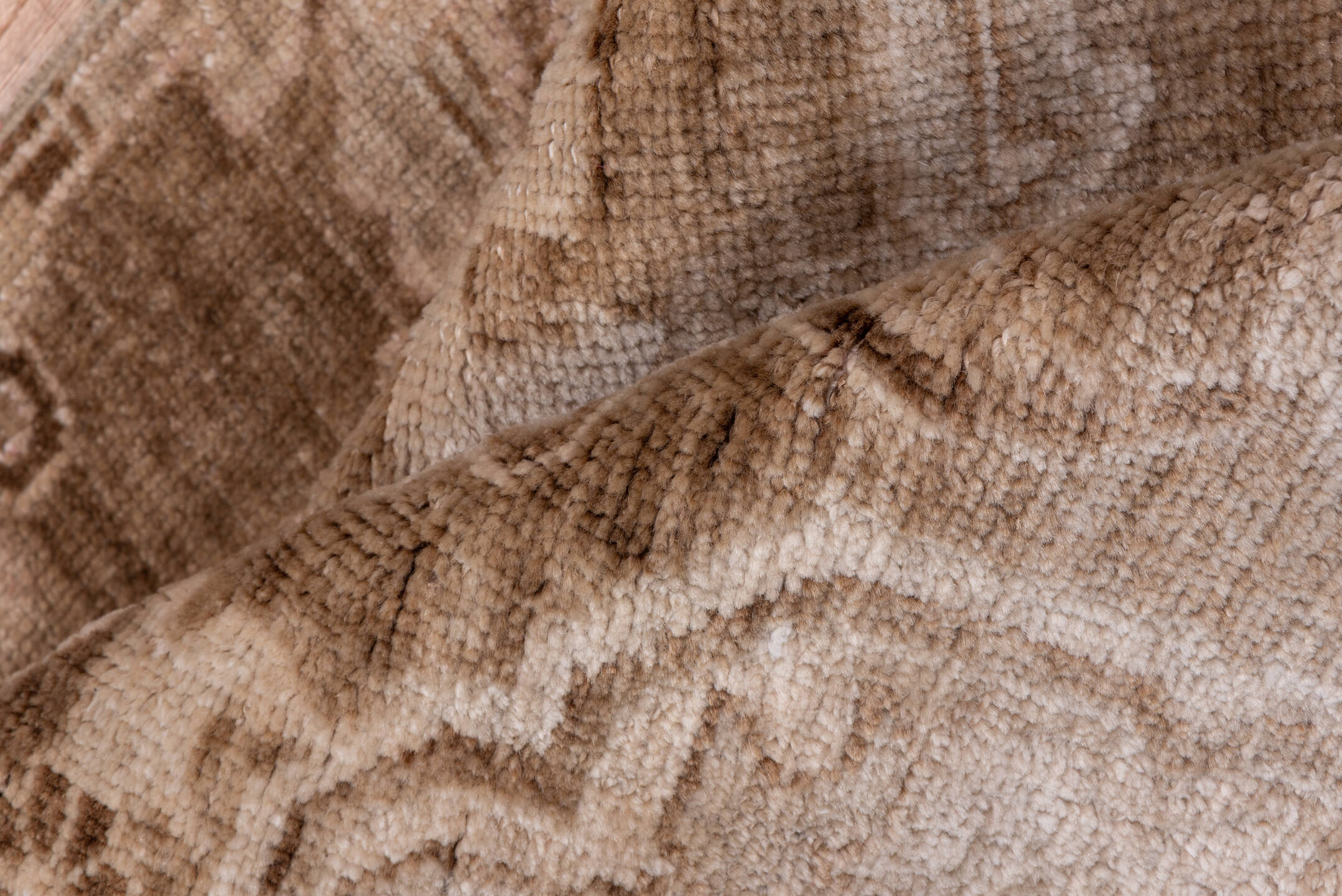 2' x 21' one-of-a-kind handmade vintage Oushak runner rug. Color palette: brown, gray, light gray, off-white, pink, snow