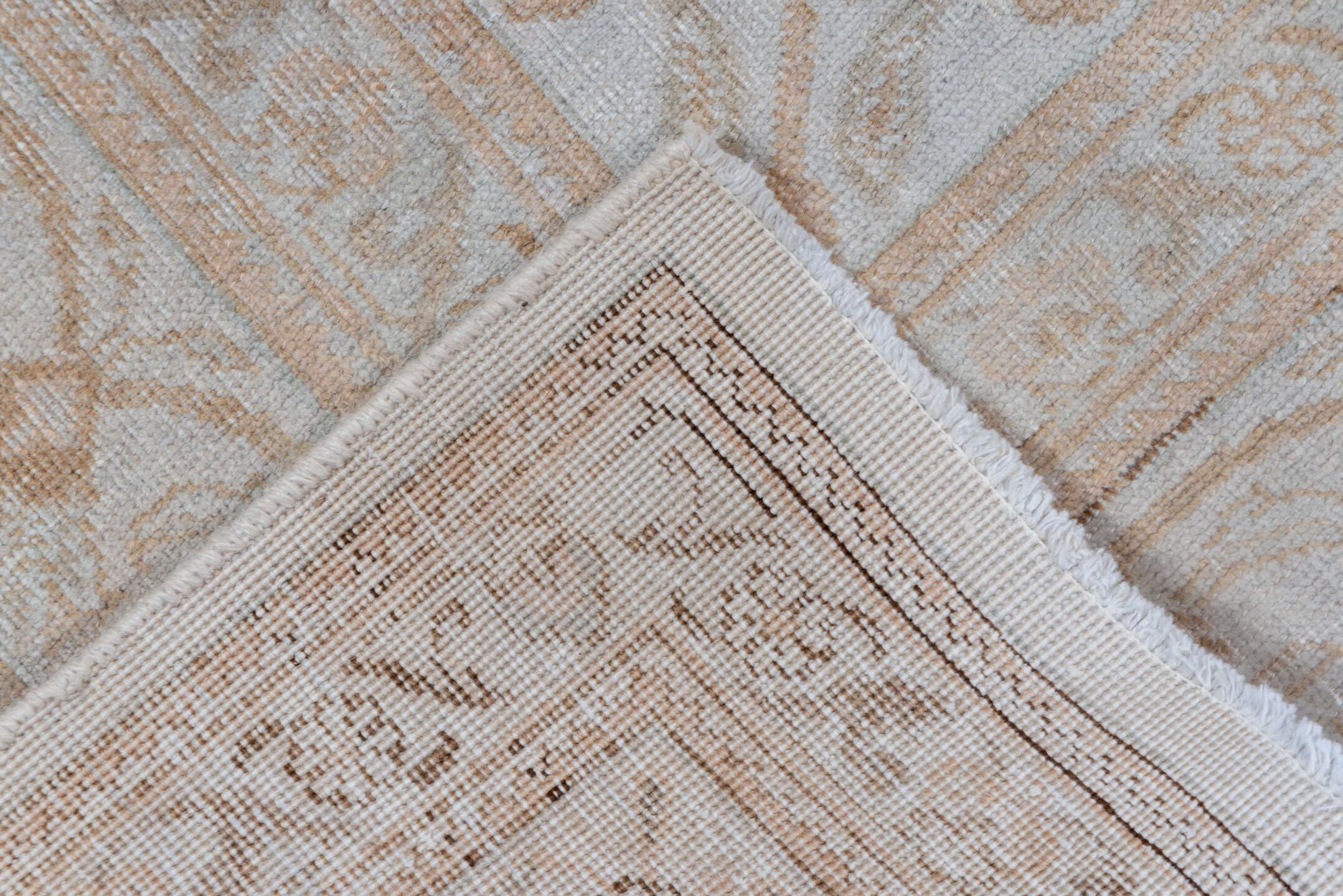 9' x 12' one-of-a-kind handmade vintage Tabriz large size rug. Color palette: ivory, beige, taupe, camel, sand, gray