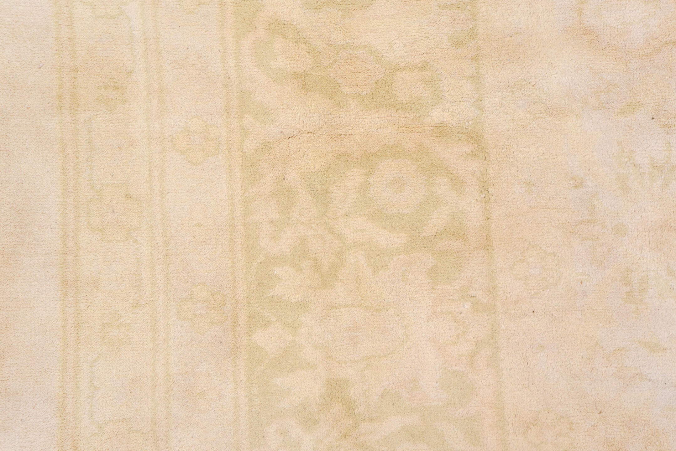 11' x 11' one-of-a-kind handmade vintage Oushak oversize rug. Color palette: bisque, brown, burlywood, moccasin, off-white