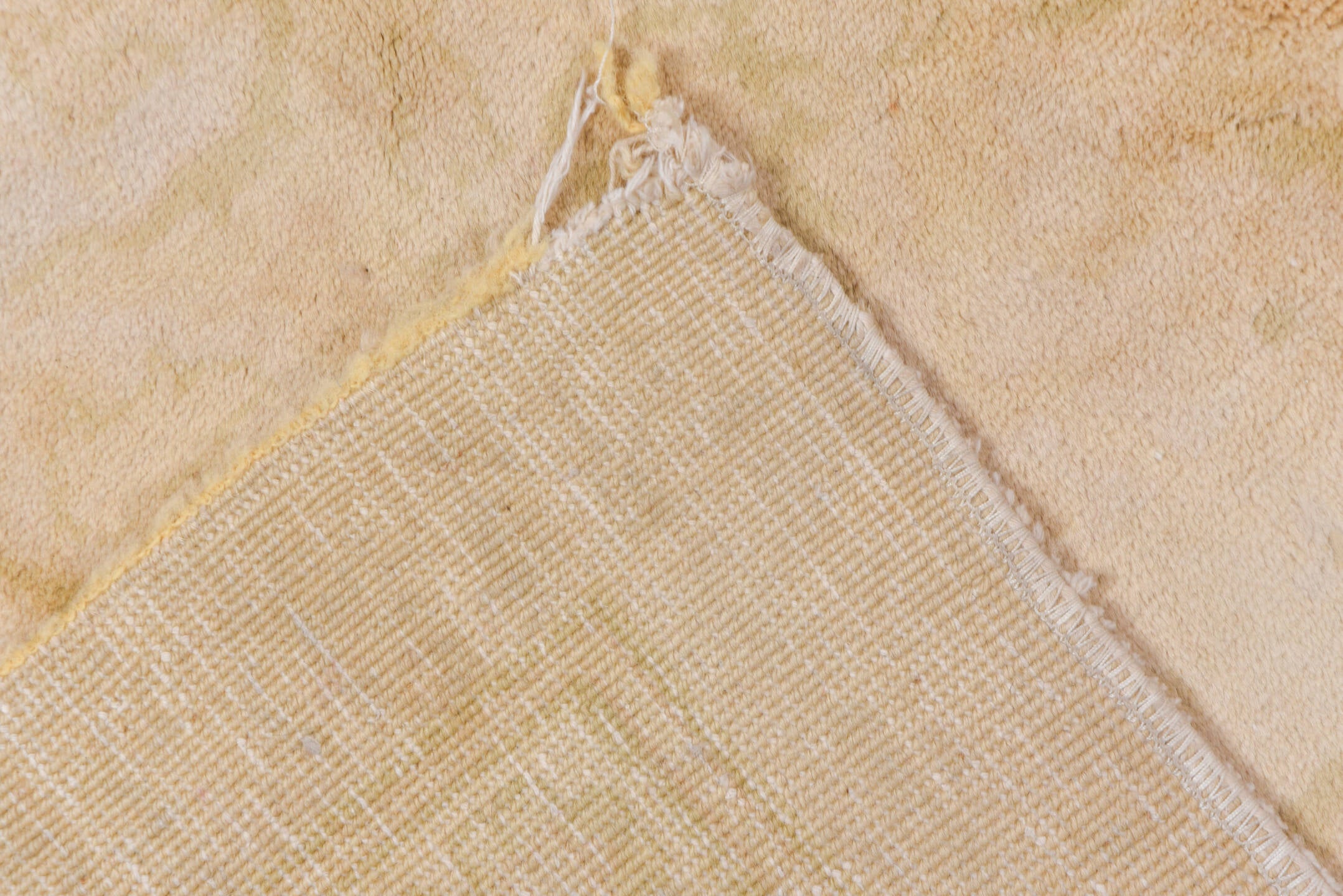 11' x 11' one-of-a-kind handmade vintage Oushak oversize rug. Color palette: bisque, brown, burlywood, moccasin, off-white