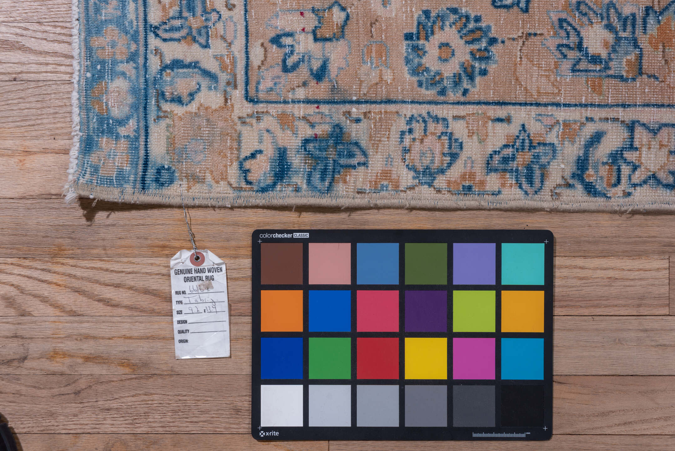 9' x 13' one-of-a-kind handmade vintage Tabriz large size rug. Color palette: blue, brown, dim gray, gray, light blue