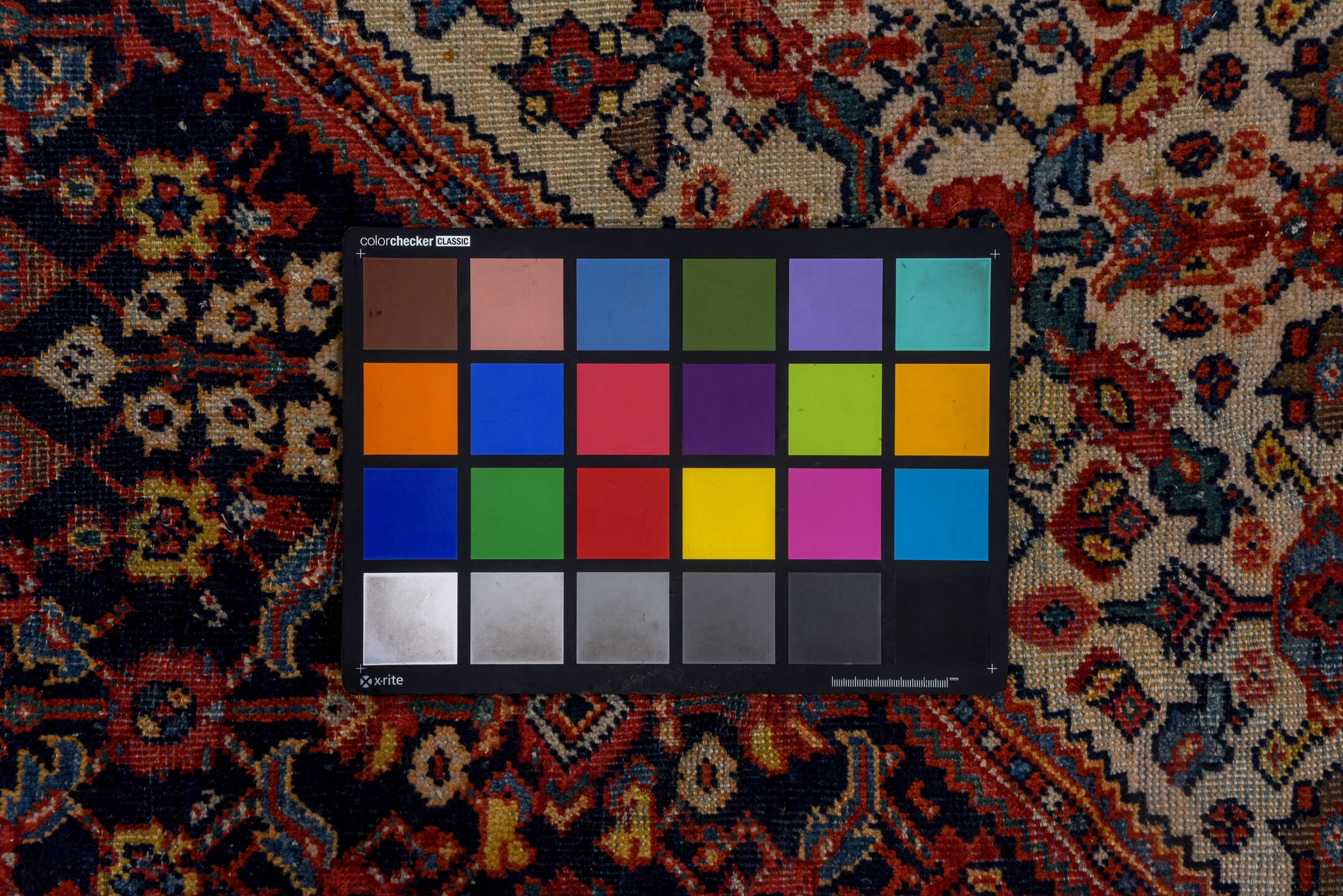 9' x 11' one-of-a-kind handmade vintage Farahan large size rug. Color palette: blue, brown, gray, light gray, pink, red