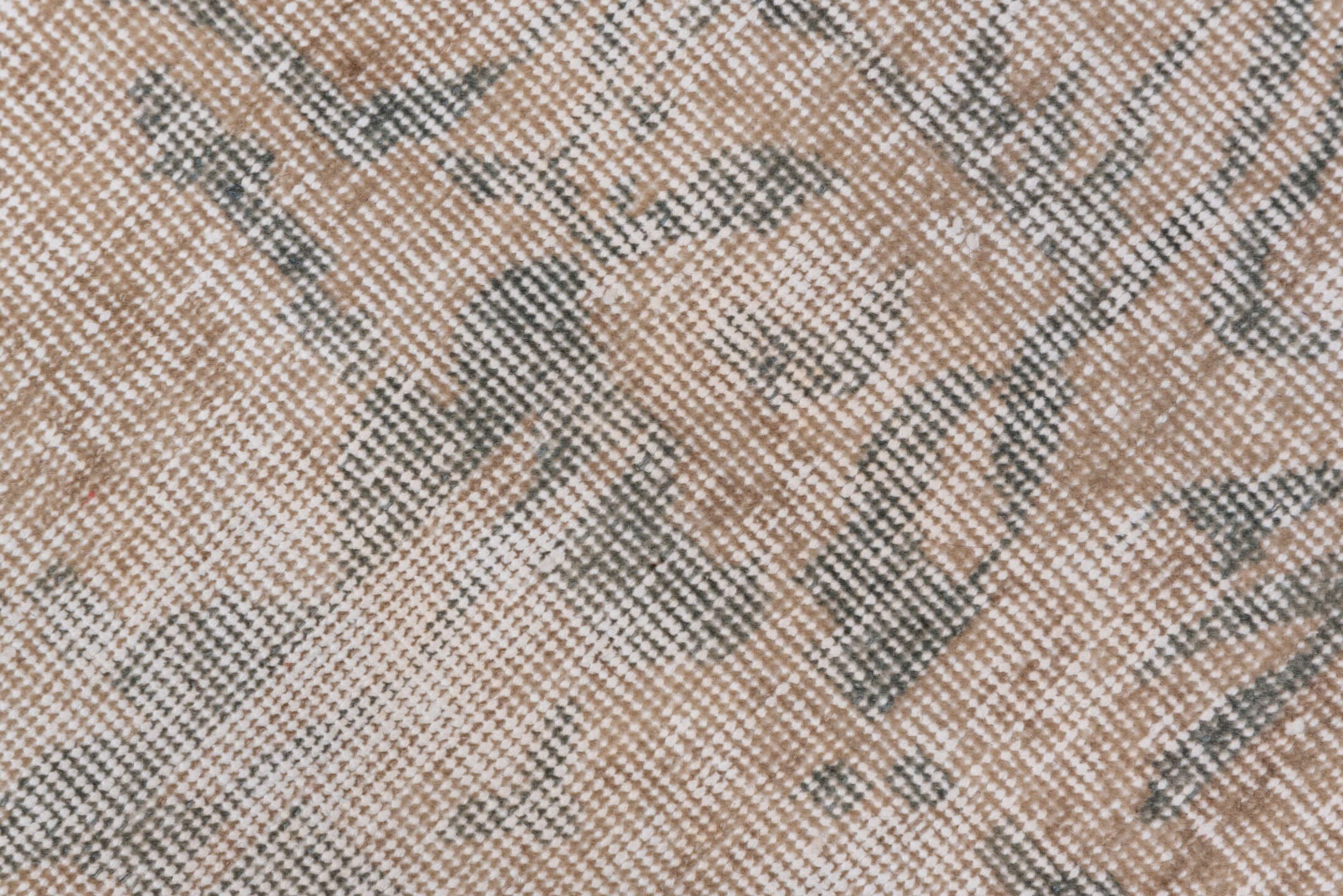 6' x 7' one-of-a-kind handmade vintage Oushak rug. Color palette: ivory, blush, pale blue, taupe, cream, pink, light blue