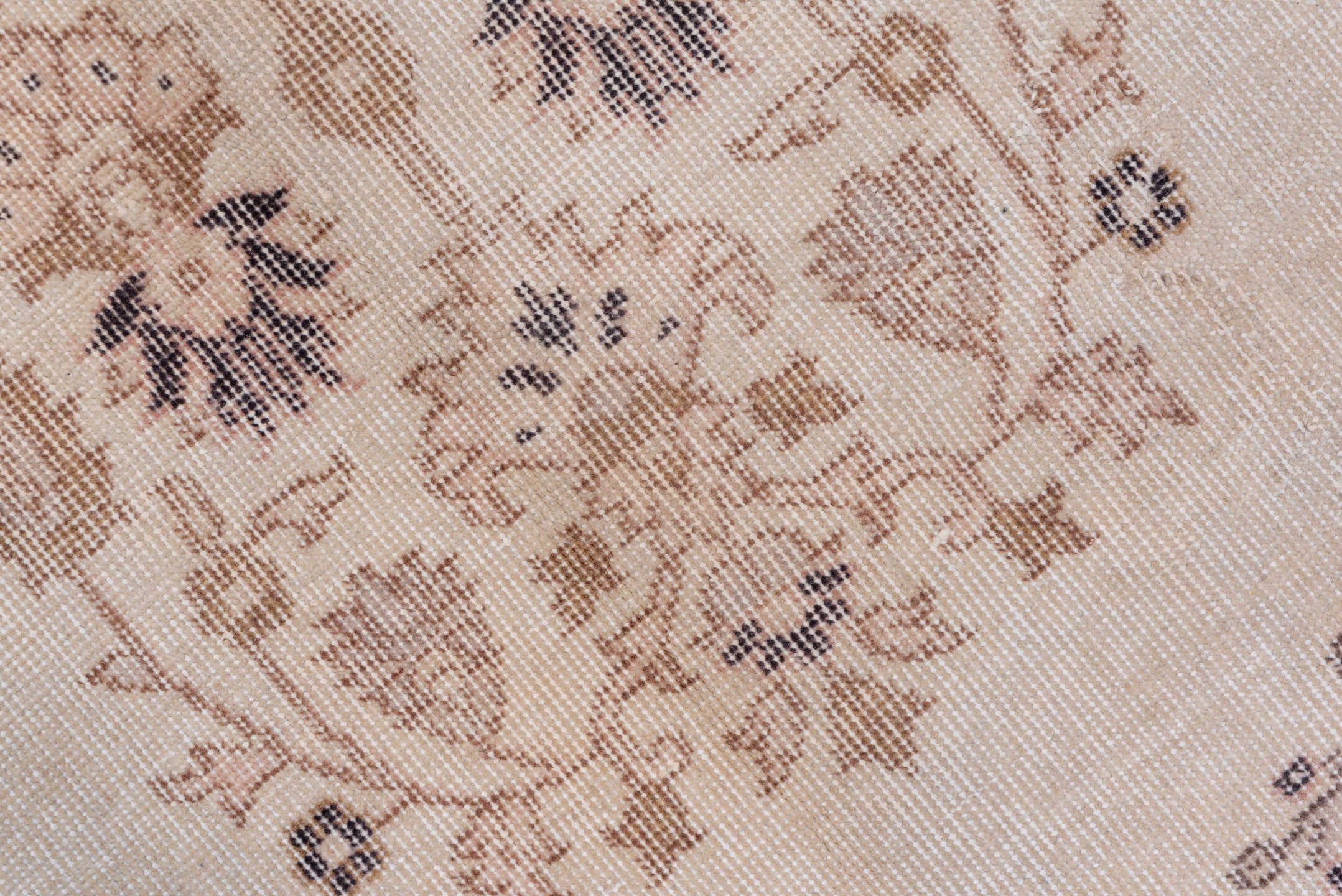 10' x 13' one-of-a-kind handmade vintage Oushak large size rug. Color palette: ivory, blush, taupe, dusty rose, slate, beige