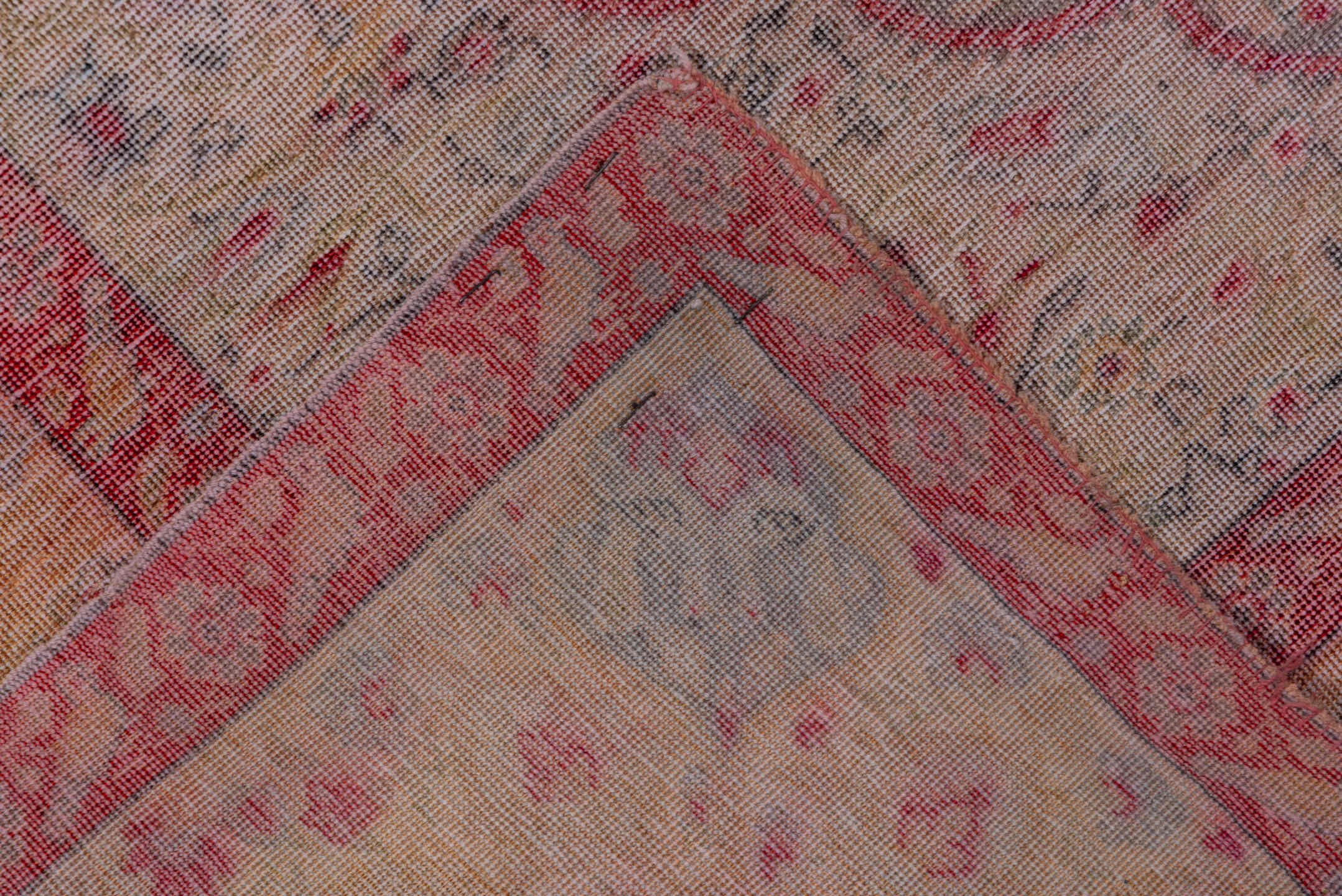 4' x 6' one-of-a-kind handmade vintage Kaisary small size rug. Color palette: ivory, rose, sage, gold, blush, taupe, coral
